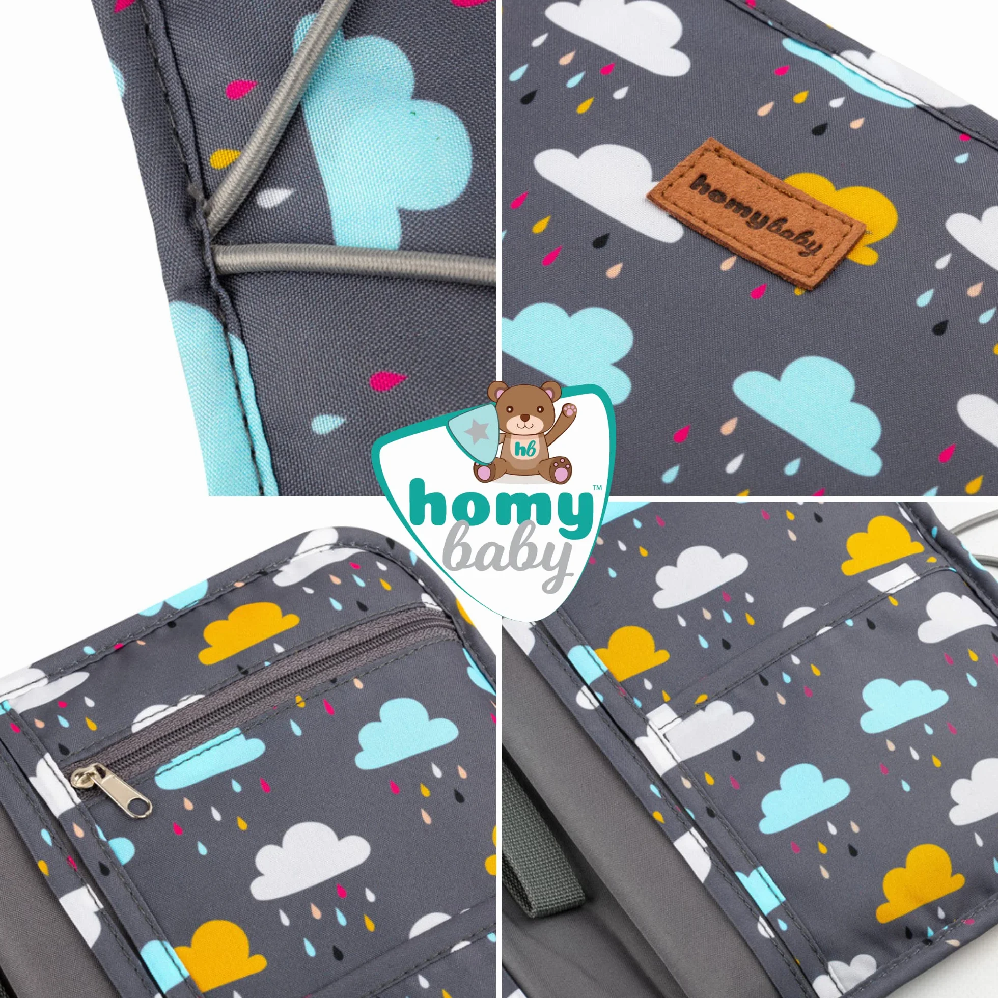 HOMYBABY Fasciatoio portatile impermeabile pieghevole borsa da viaggio con tasche compatto