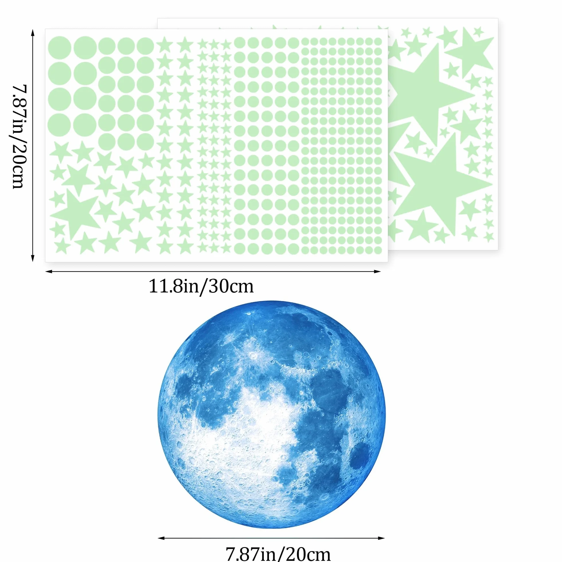 Adesivi Murali Stelle Fluorescenti 512 Pezzi Decorazione per Cameretta