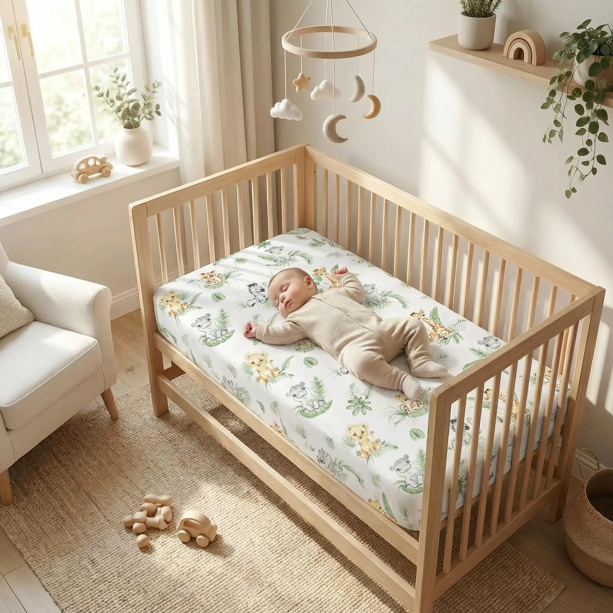 Baby Safe Coprimaterasso Lettino 60x120 100% Cotone Oeko-Tex Made in Europe