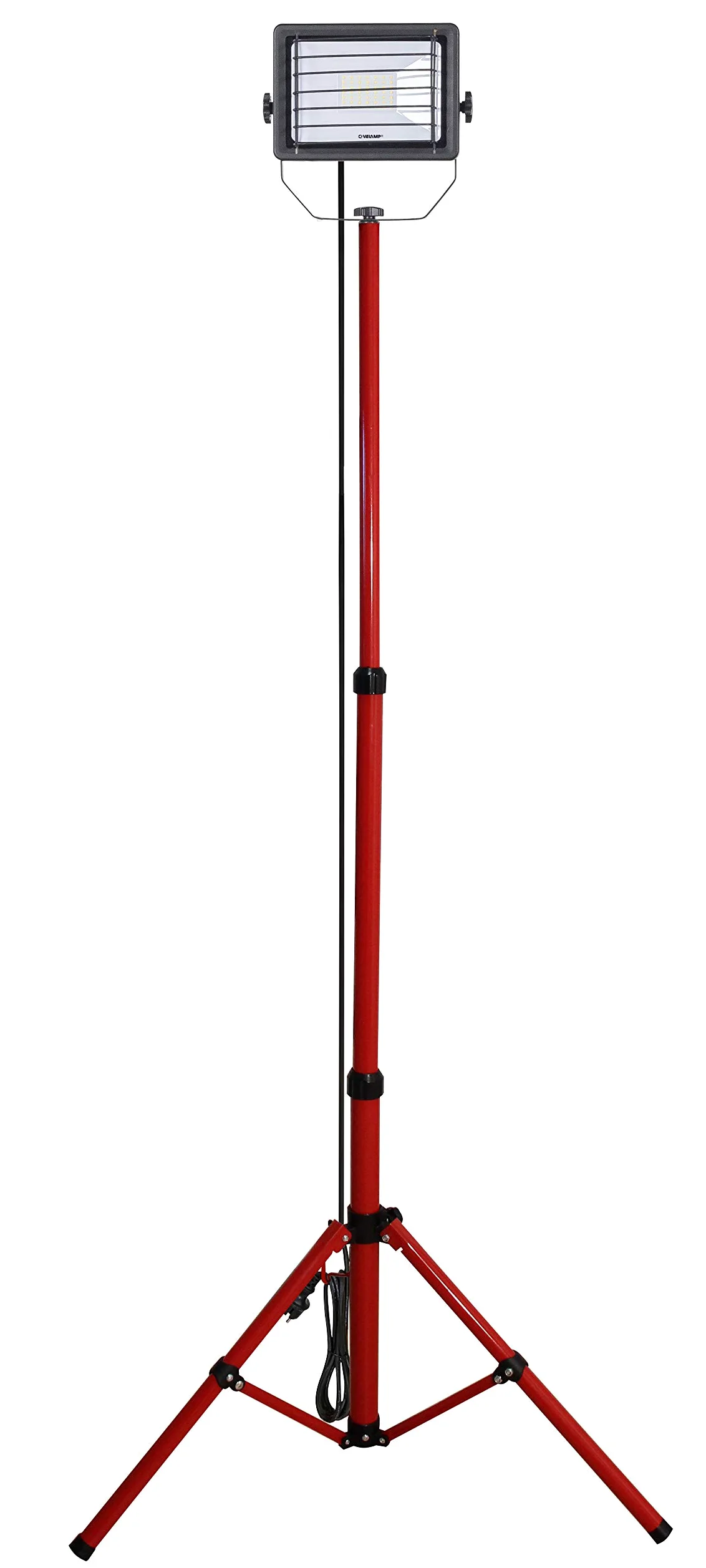 WAINGRO + TRIPOD: proiettore LED SMD 50W IP65, nero 6500K con treppiede, griglia e cavo 3mt