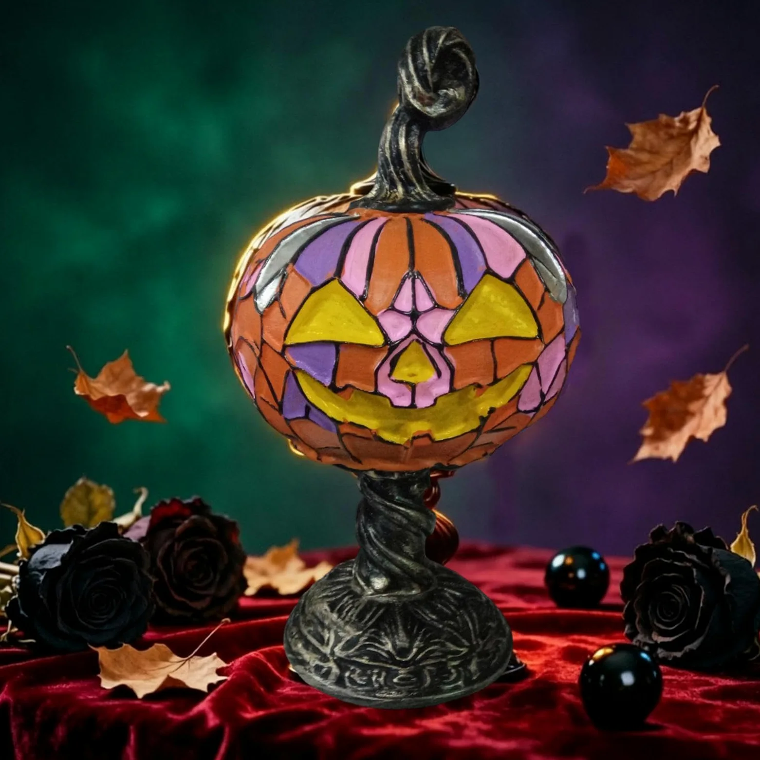 Generico Lampada a forma di di Halloween Luce LED Halloween Per Comodino | Lampada Da Scrivania Per Creare Atmosfera Autunnale Nella Casa Soggiorno Camera E Feste Halloween