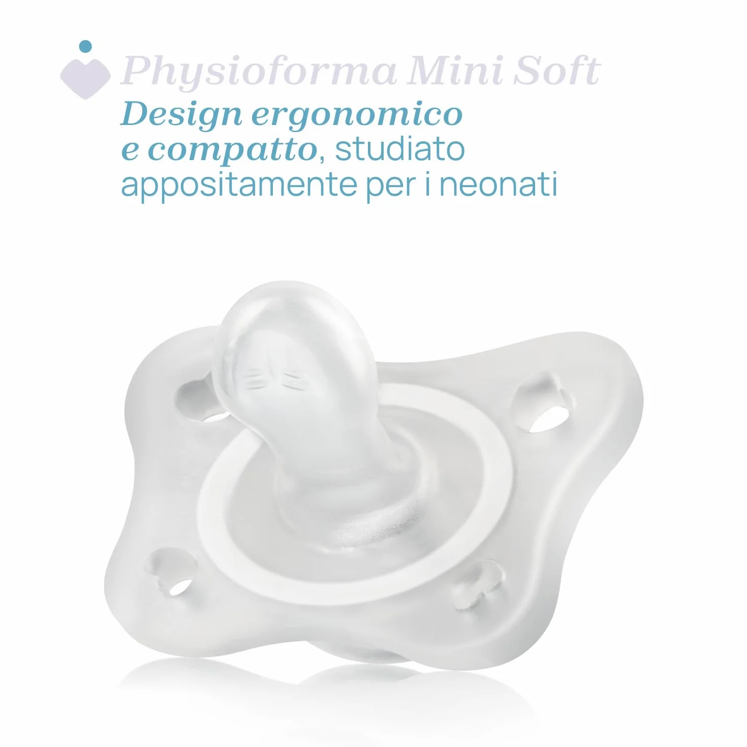 Chicco PhysioForma Ciuccio in Silicone 0-2 Mesi, 2 Pezzi, Blu