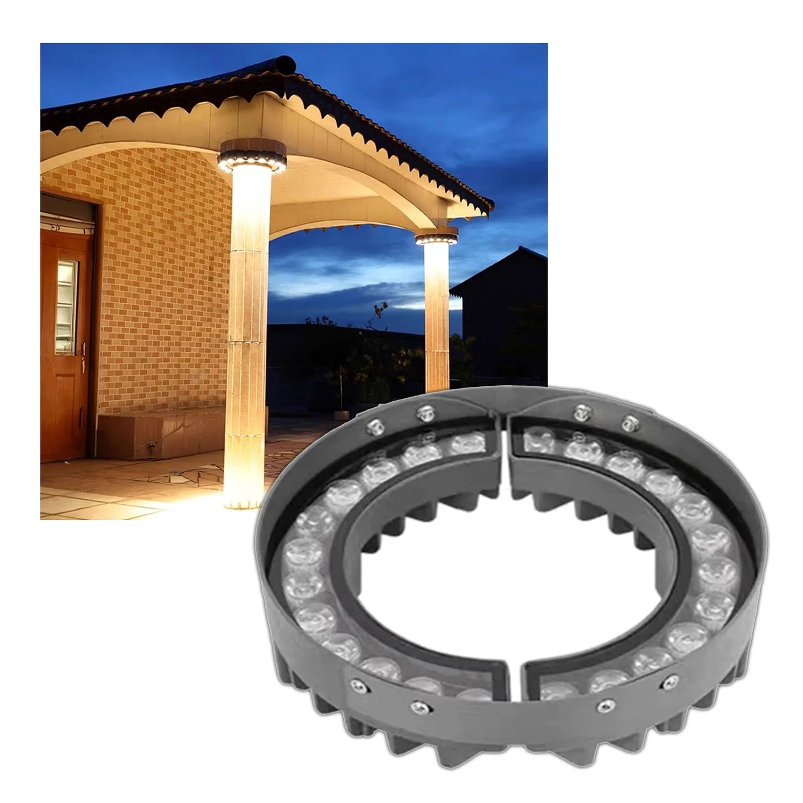 Luci A LED Per Alberi Ad Anello Esterni, Faretti Paesaggistici Facili Usare | AC110V/220V, IP65 impermeabile, per palme, piante, cortili, cortili, giardini, illuminazione di ville(Red light,2 lights/24W)
