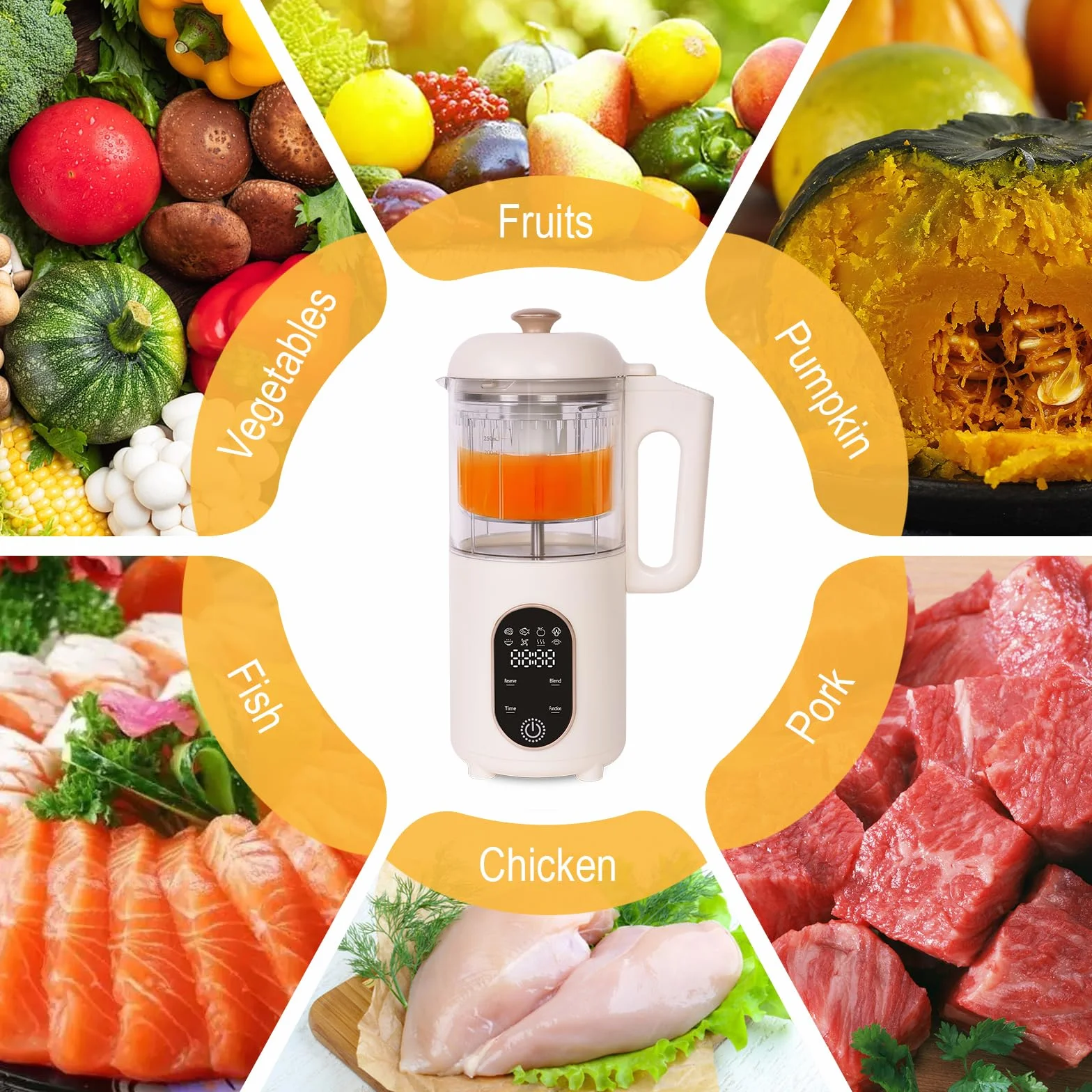 Cuocipappa Baby Food Maker Multifunzione Vapore Sterilizzato Riscalda Robot Cucina