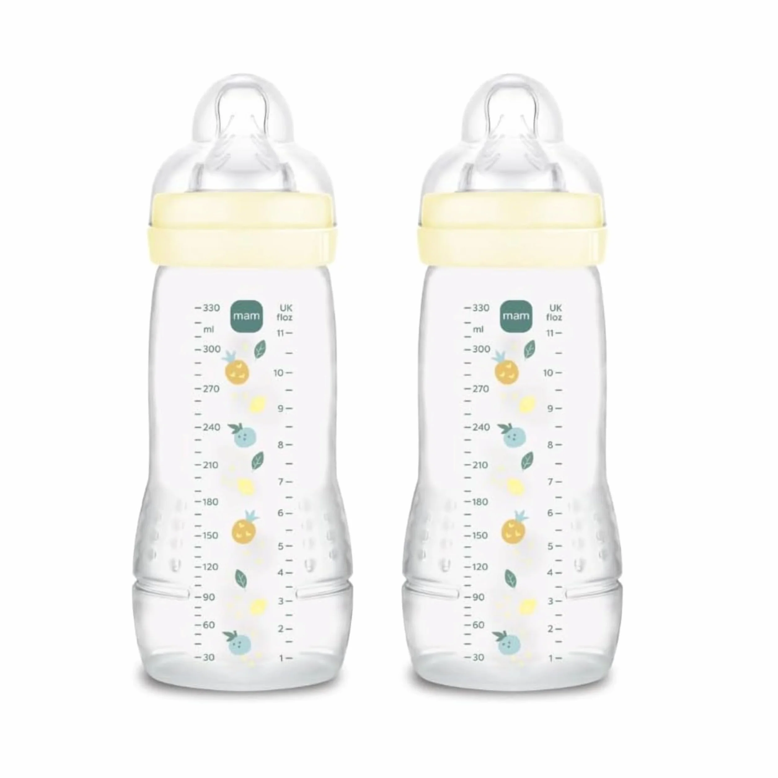 MAM Biberon Easy Active Baby Bottle 330 ml Set da 2, Kit da 2 biberon MAM per bambini attivi, Accessori neonato 4+ mesi allattamento tettarella misura 3