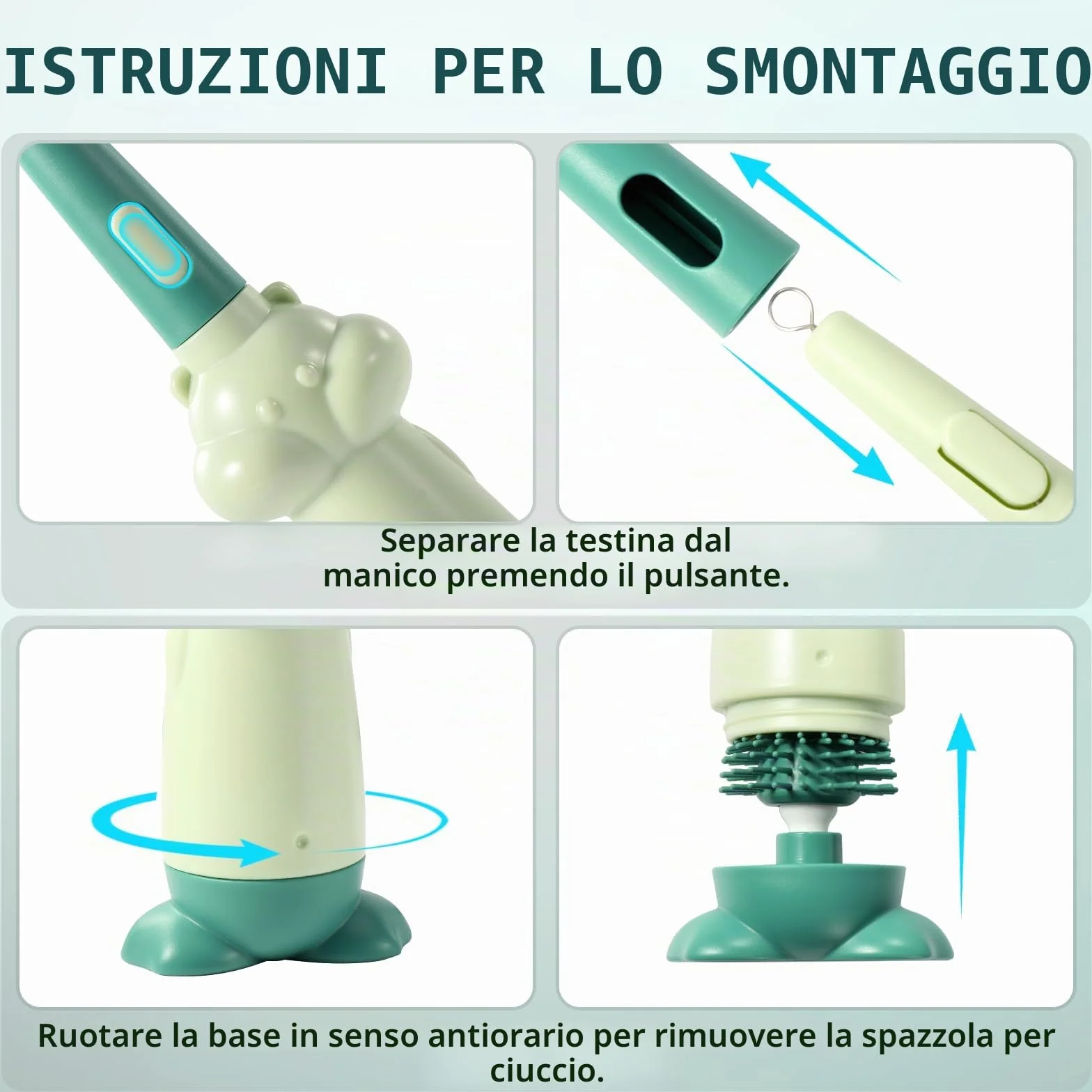 Diboniur Scovolino Biberon Silicone 3 in 1 Resistente Ai Graffi Pulisci Biberon Spazzola