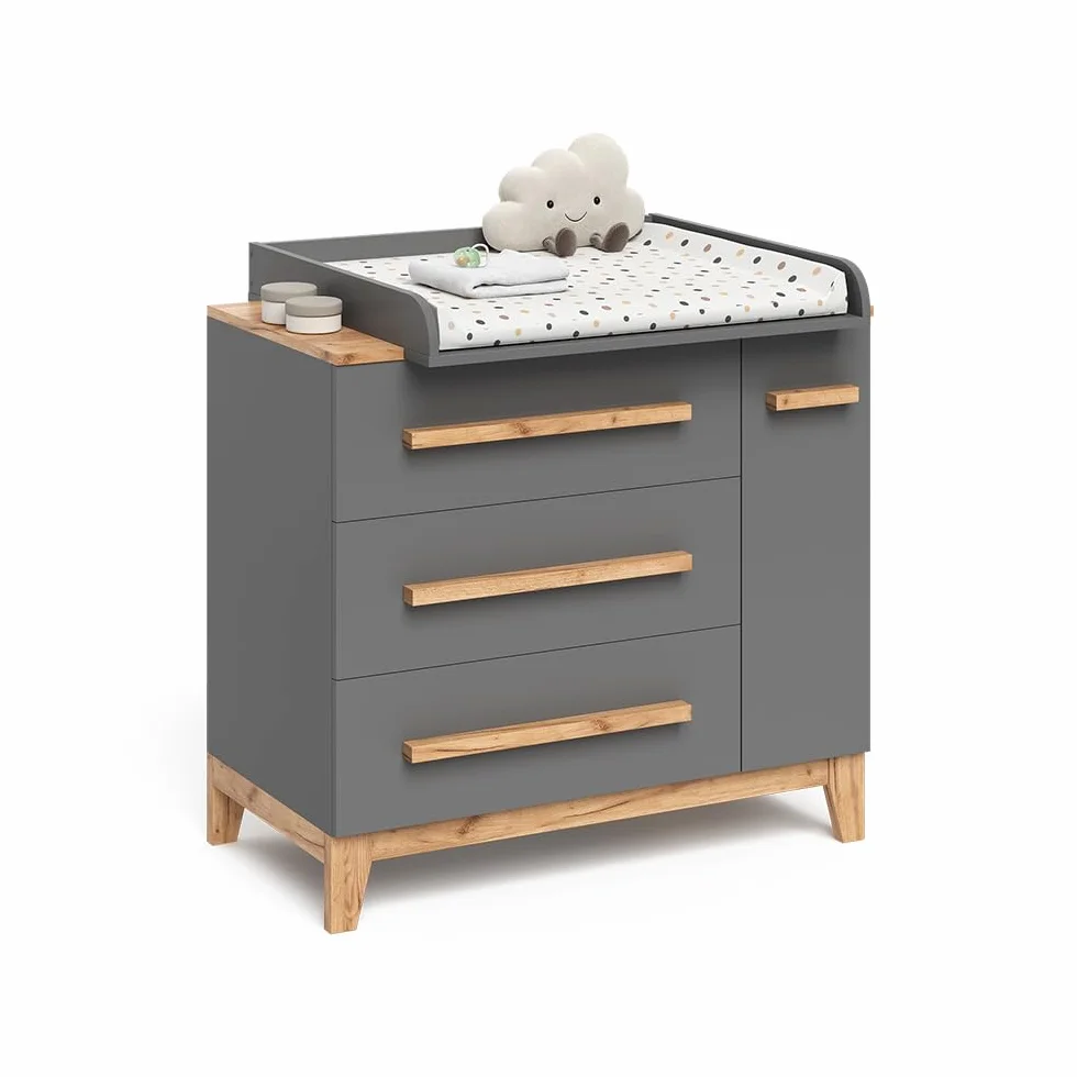 VitaliSpa Fasciatoio Malia Grigio Artisan 98 x 98 cm con cassetti