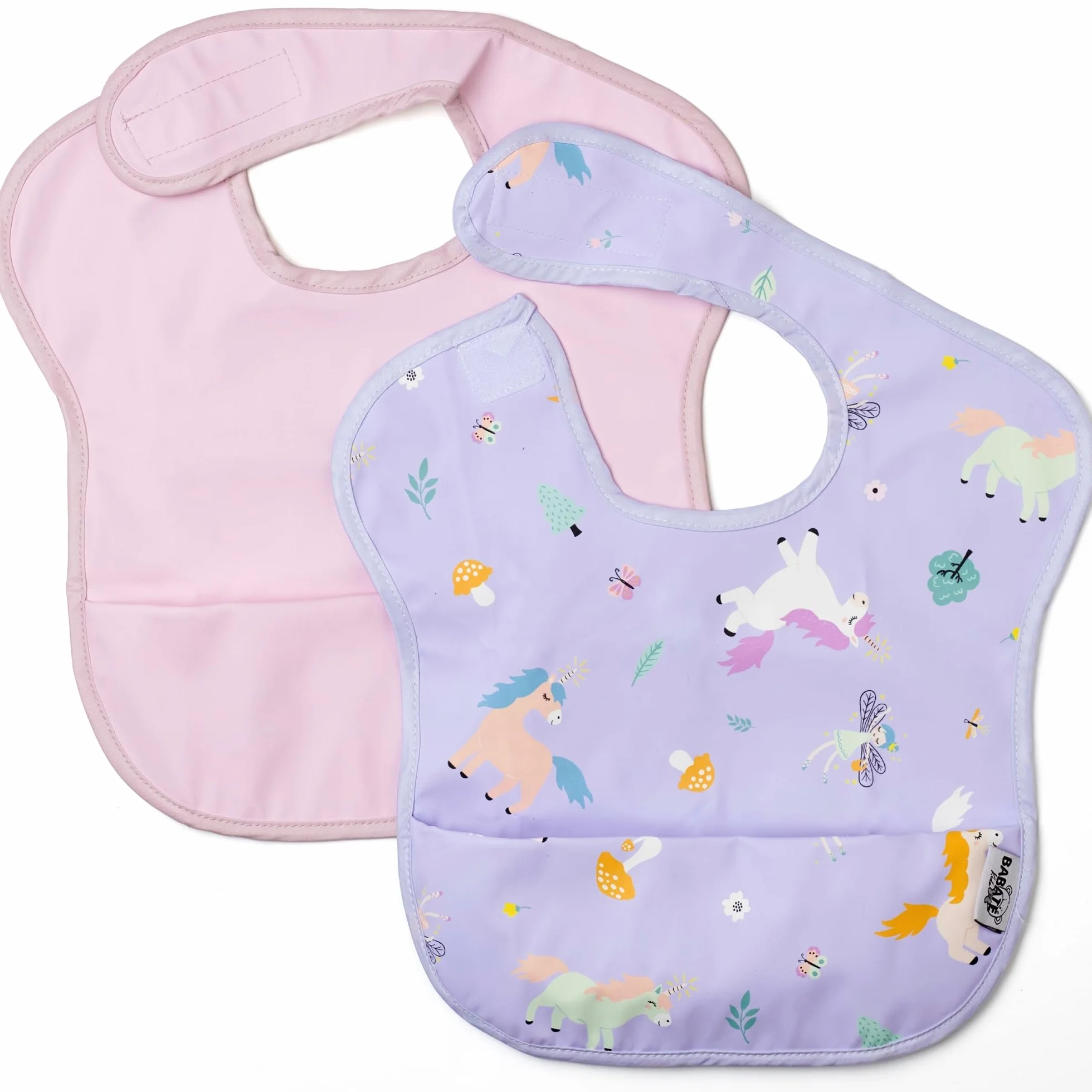 Bavaglini impermeabili 2 unità, plastificati, smanicato, pappa svezzamento, bambini