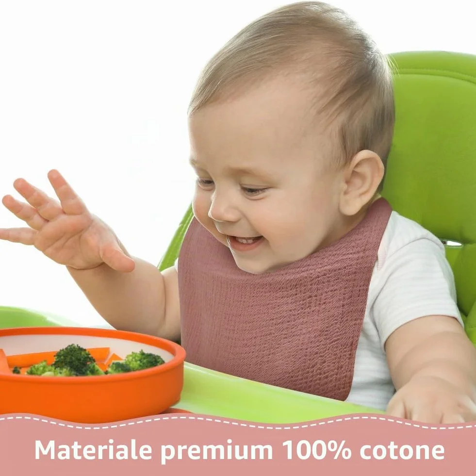 Mussole Neonato 30x30cm Cotone 4 Strati 6 Pezzi Aolso