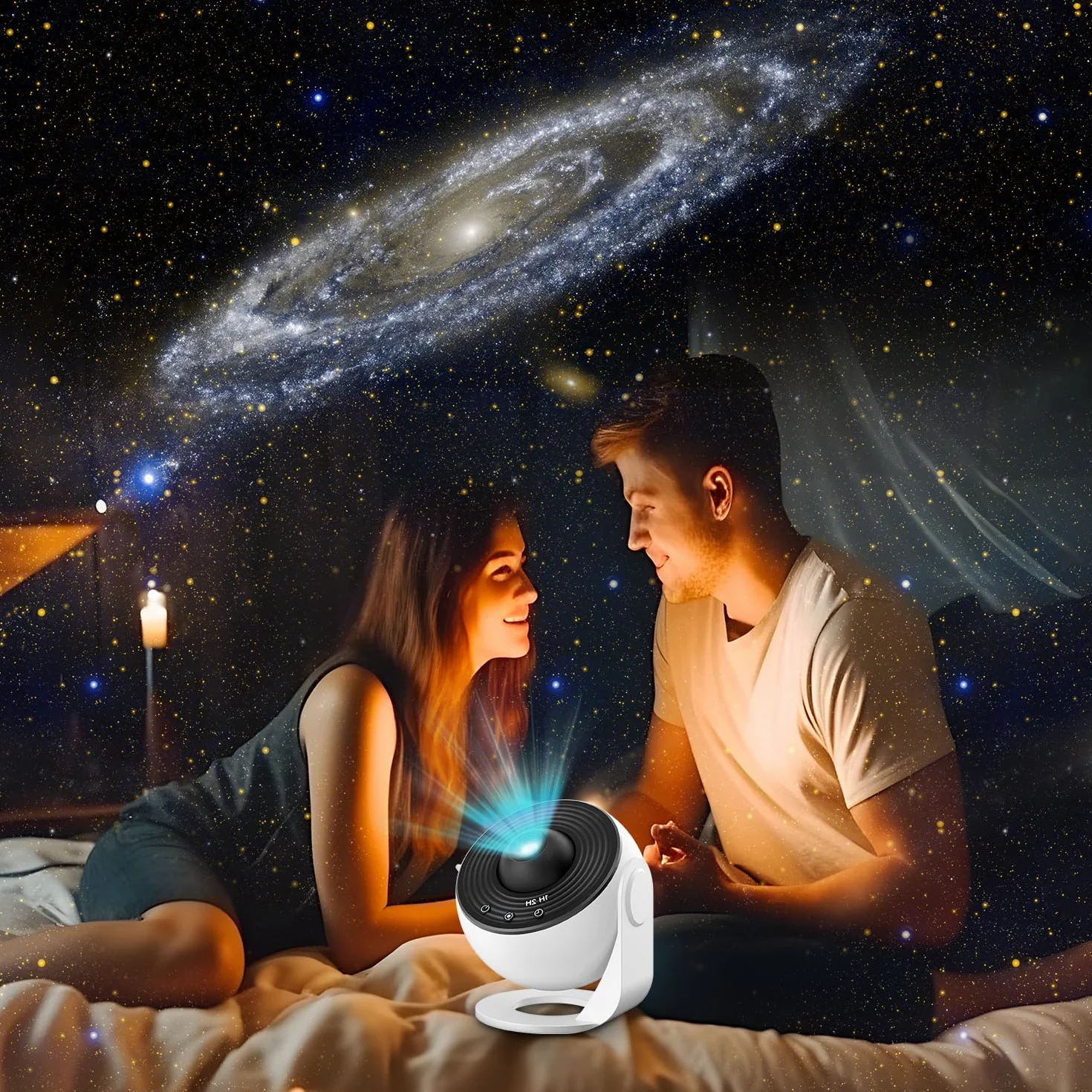 Planetario proiettore a stella, luce notturna realistica con cielo stellato con 12 dischi di pellicola, luce proiettore galassia, sistema solare costellazione luna, per bambini e adulti,