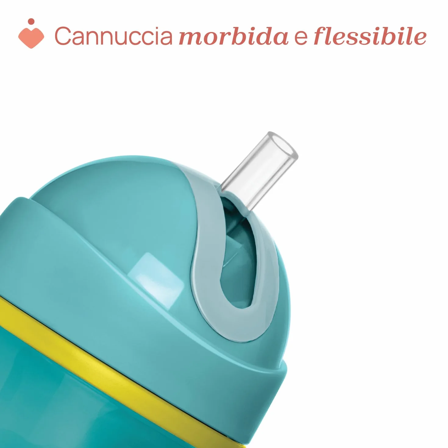 Chicco Bicchiere Antigoccia Silicone 266 ml Tazza Biberon Termica Cannuccia Flessibile Senza BPA Azzurro 14+ Mesi
