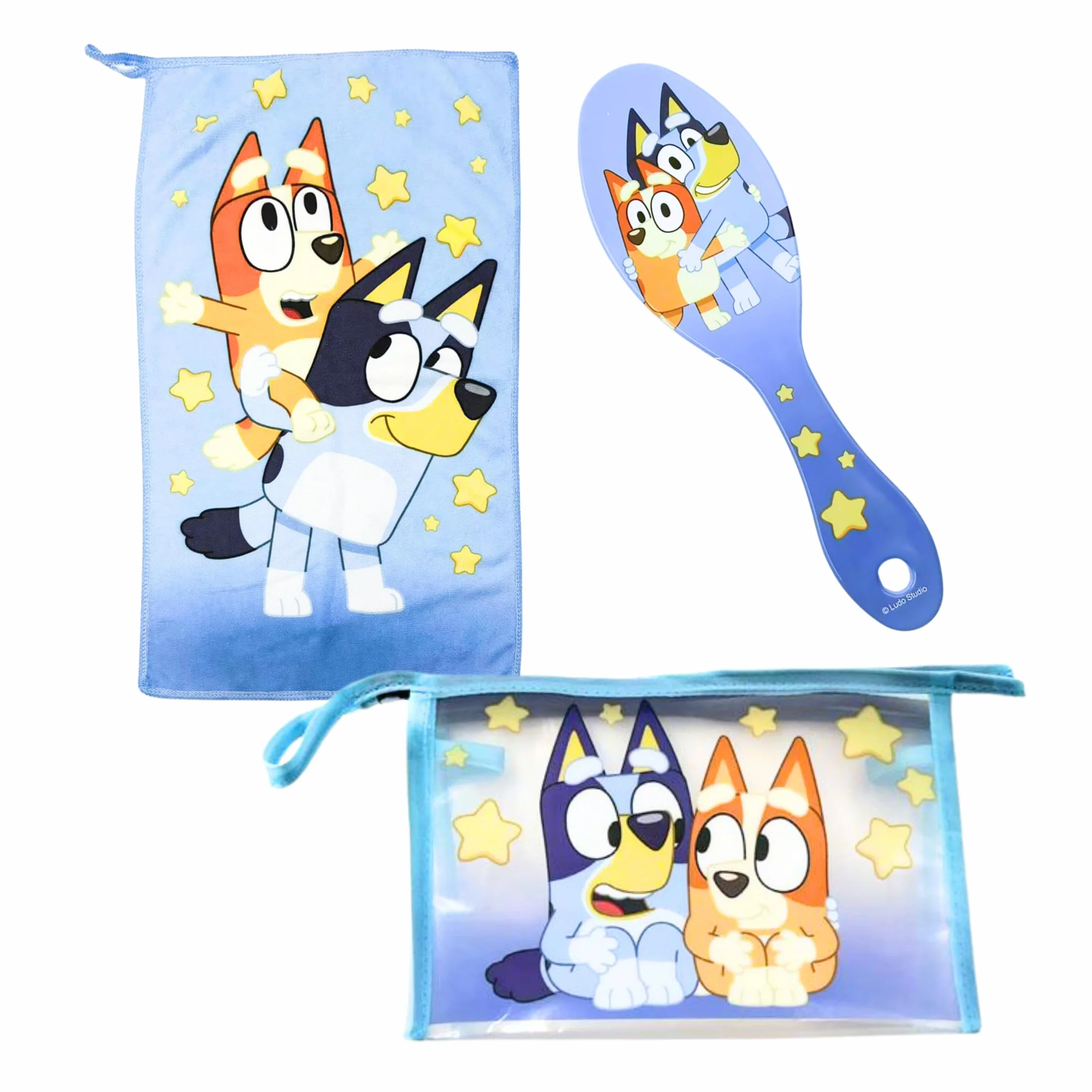Bluey Borsa da Toilette per Bambini con Spazzola e Asciugamano