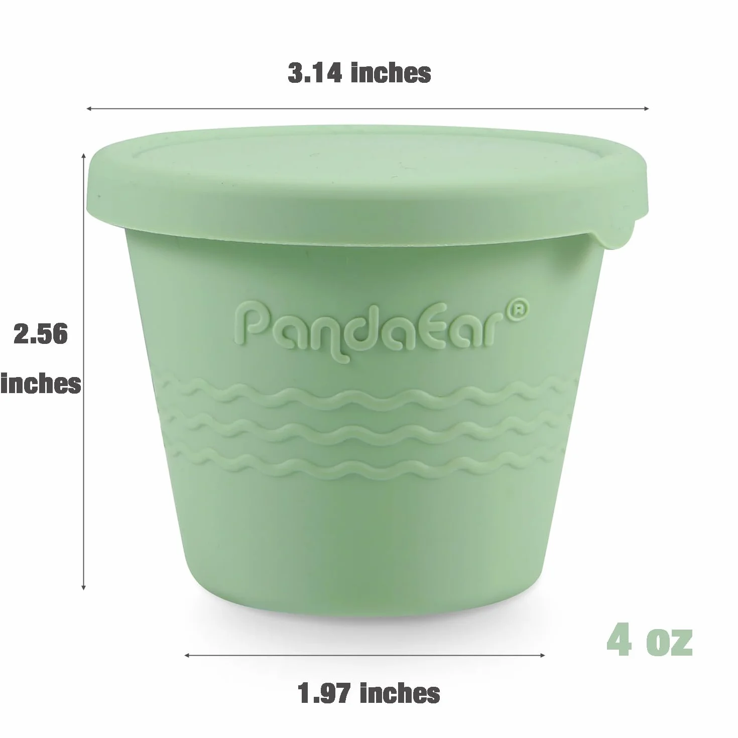 PandaEar 12 Contenitori per Alimenti per Bambini in Silicone 120 ML Riutilizzabili con Coperchi Ermetici
