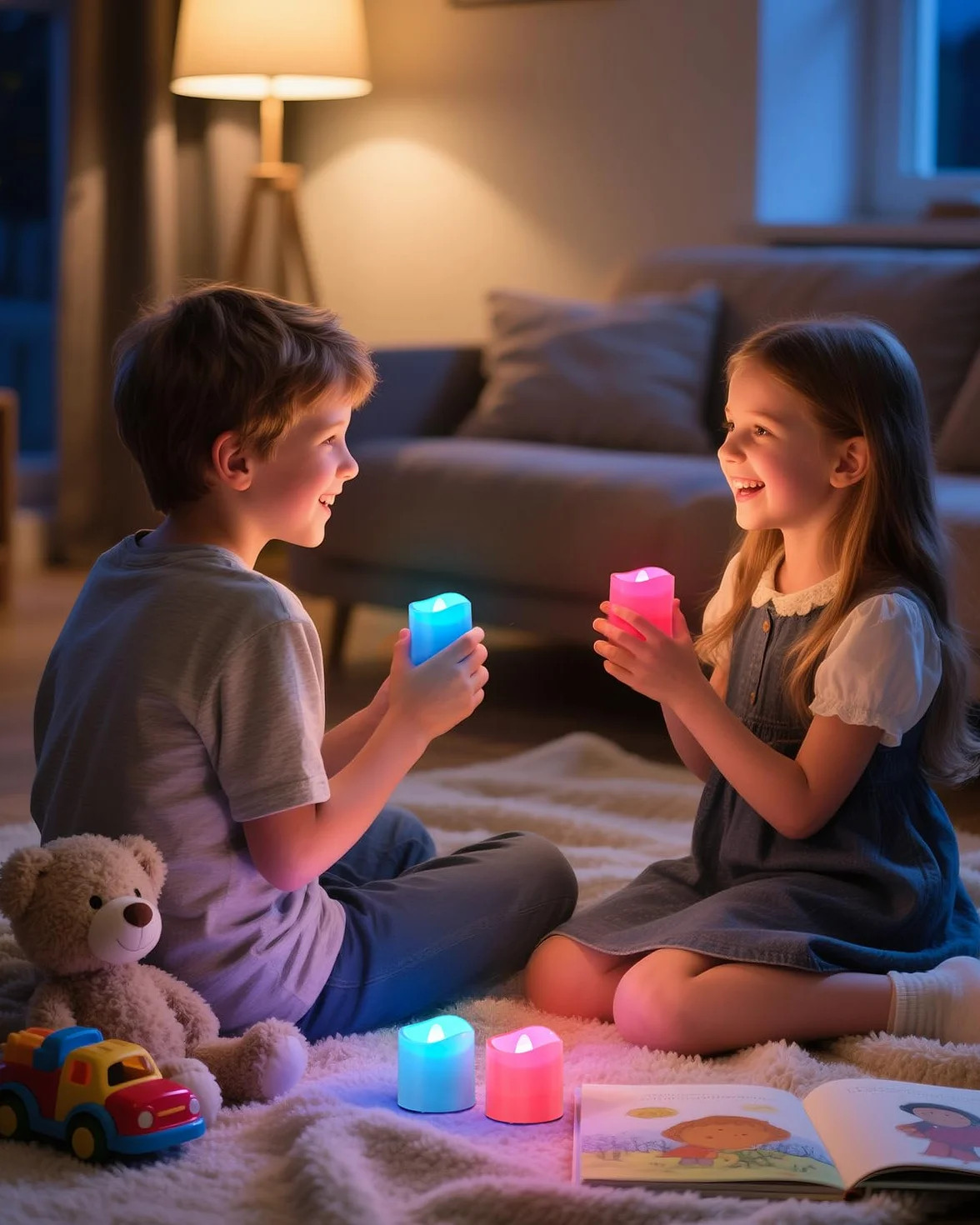 Yme Candele colorate ricaricabili con stazione di ricarica, 12 candele a LED Candele elettriche ricaricabili tremolanti con telecomando e timer per la stanza Halloween Natale Decorazione - RGB