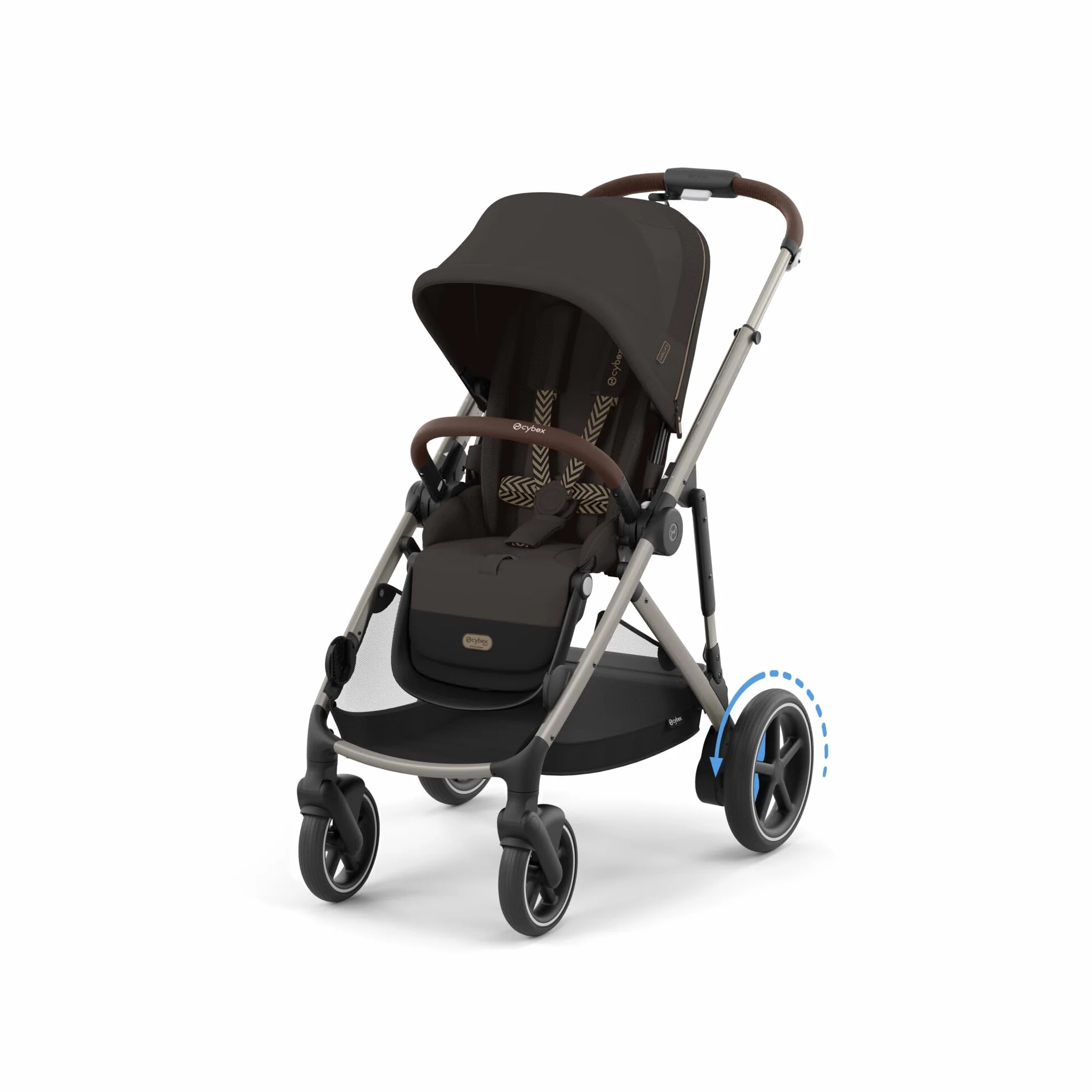 CYBEX Passeggino Gold e-GAZELLE S, max. 22 kg, sistema all-in-1 con azionamento elettrico, Chocolate Brown