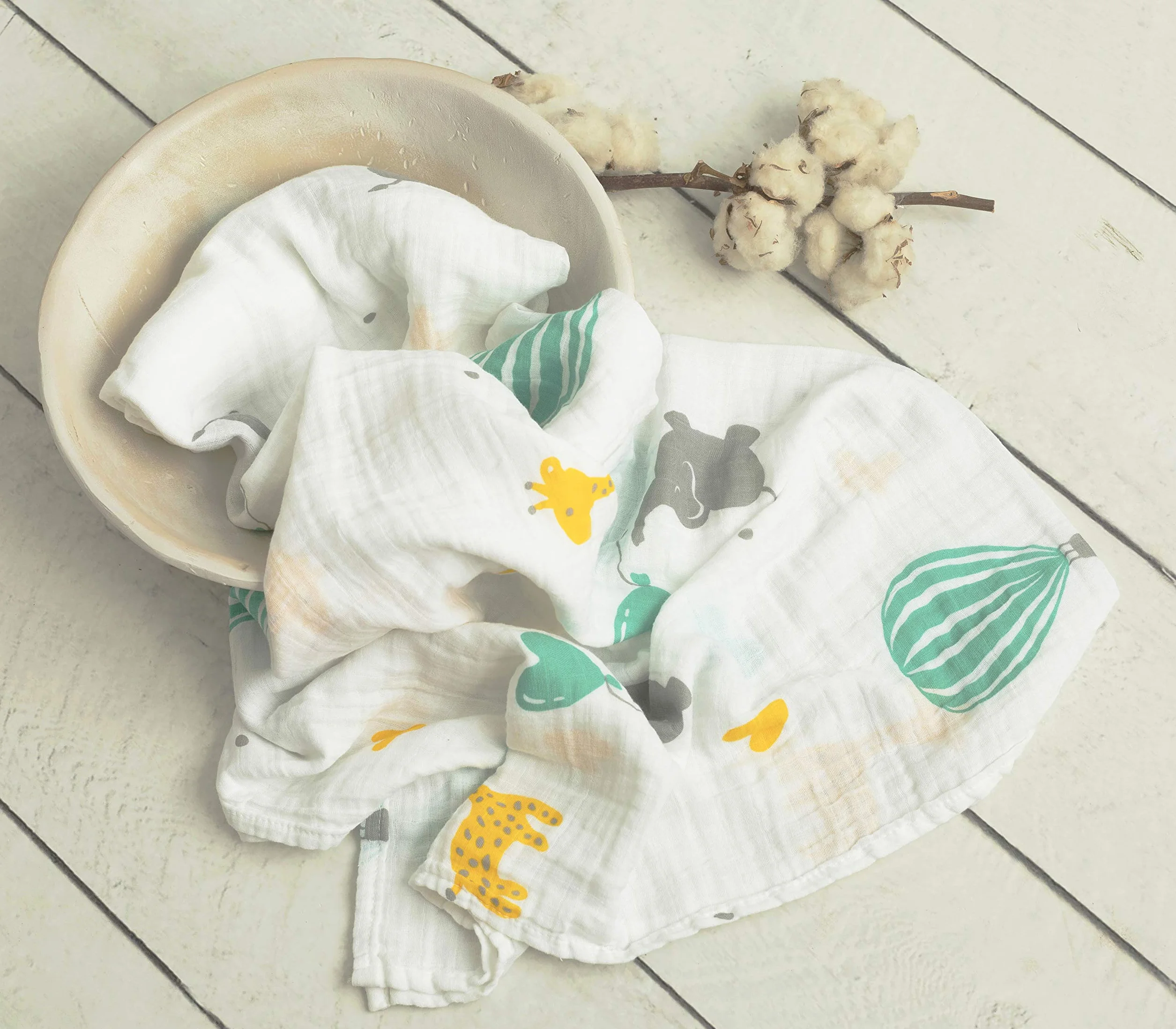 HOMYBABY® Mussola Bebe Cotone Biologico 120x120 - Coperta Neonato Salvietta Mantita