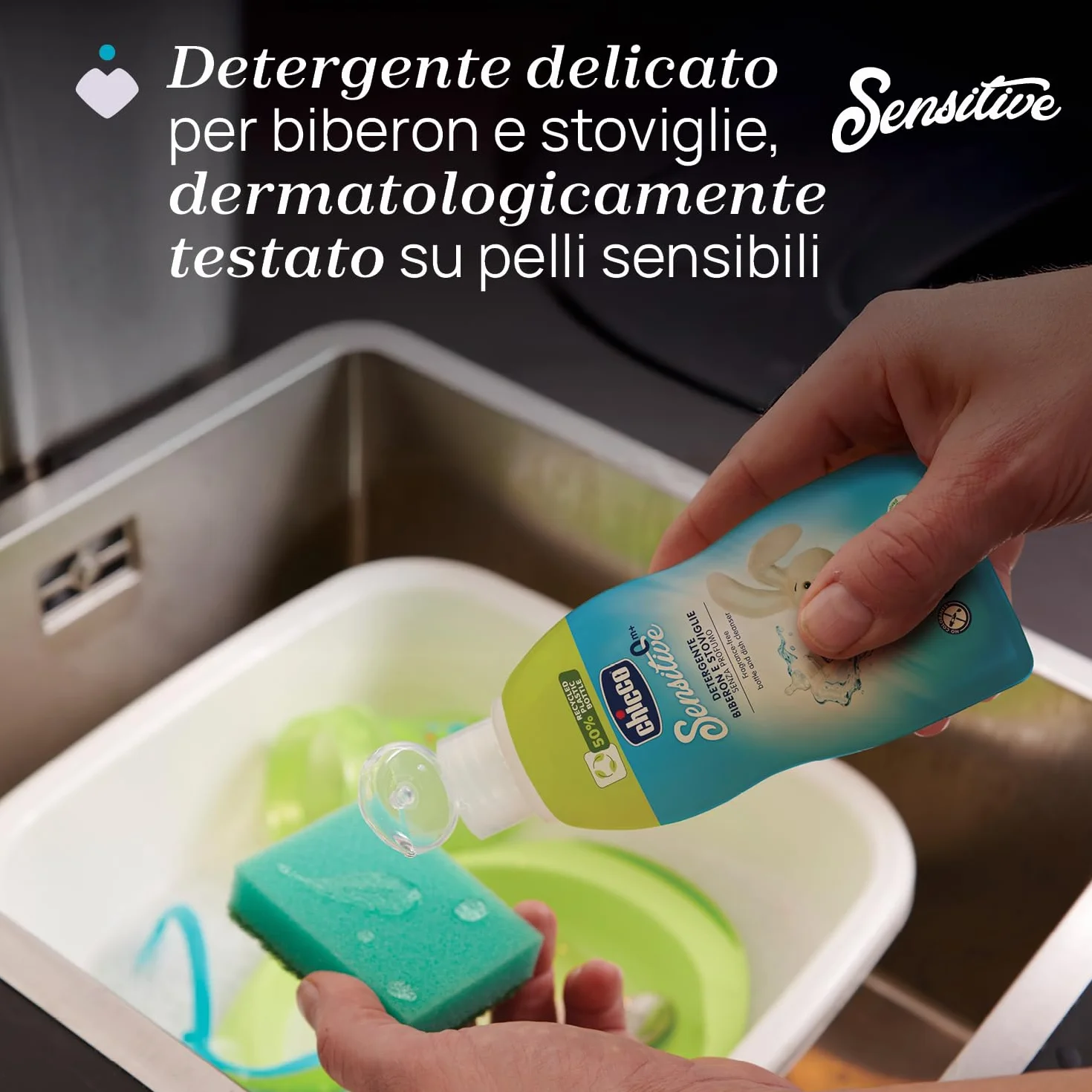 Chicco Detergente Biberon Ciucci e Stoviglie 300ml Senza Coloranti Fragranze Igiene Neonato