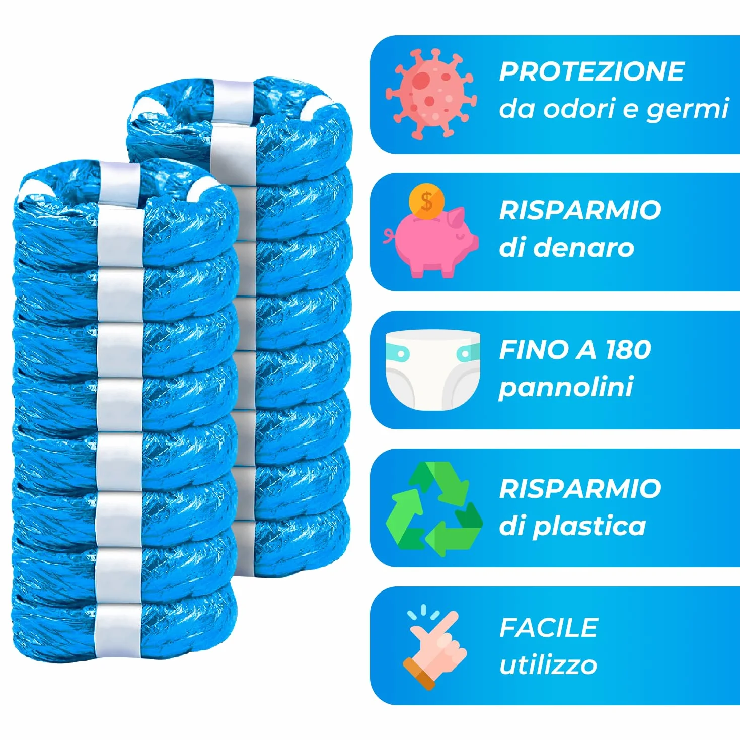 Tommee Tippee Twist & Click Ricariche Sacchetti Profumati 4,5 Metri Anti-Odore