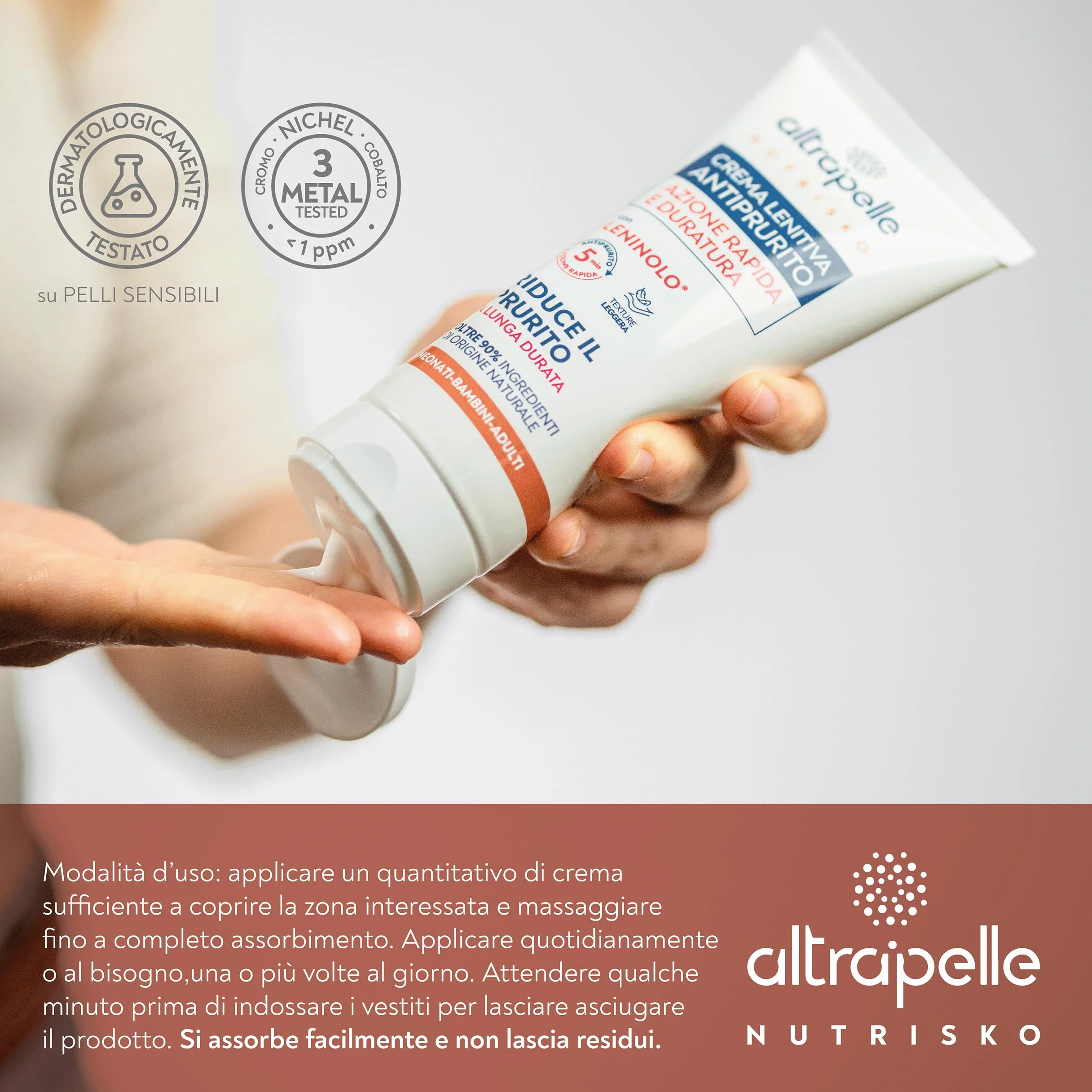 Crema Antiprurito 200 ml Lenitiva Naturale per Pelli Sensibili Neonati Bambini Adulti