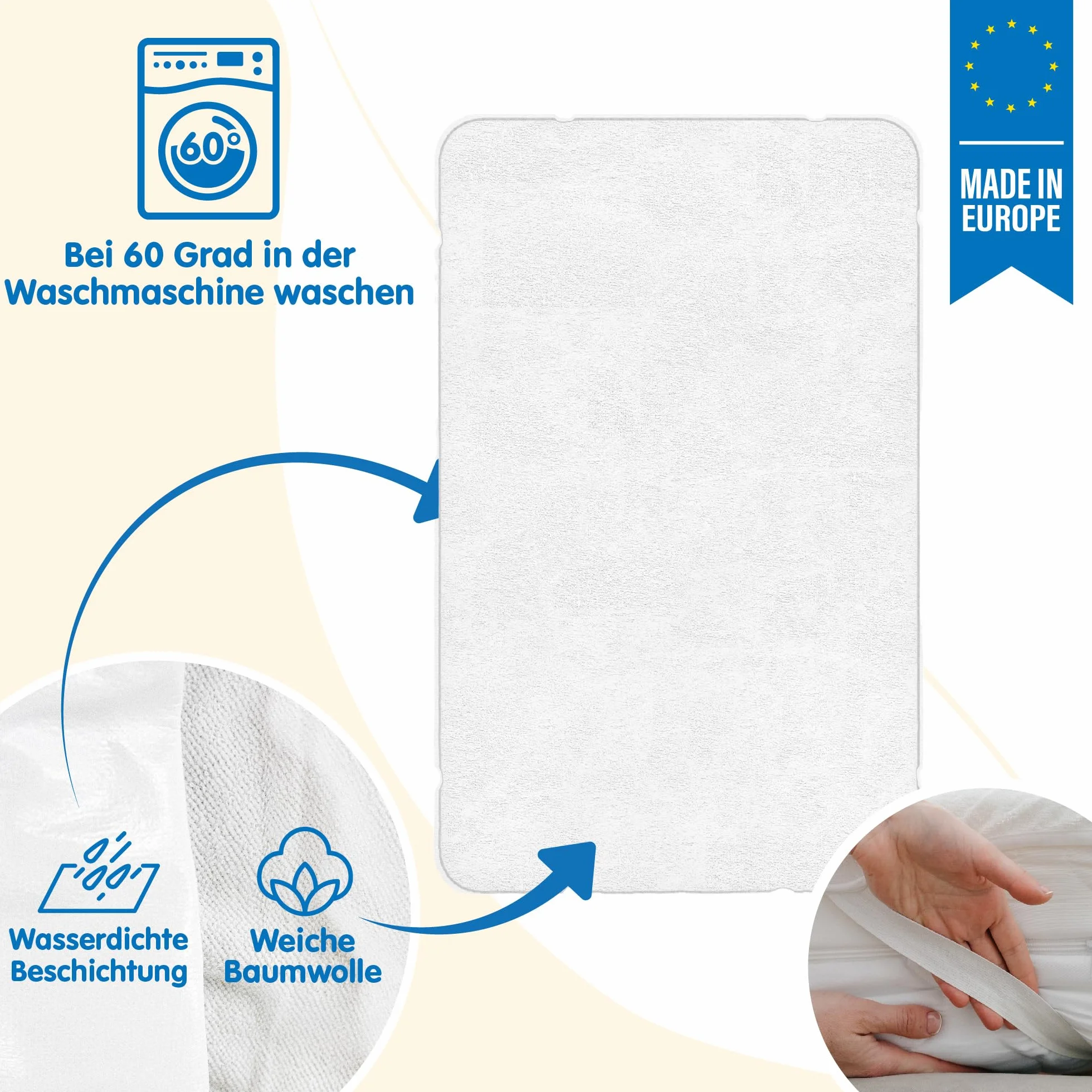Coprimaterasso impermeabile 80x160 cm antiacaro lavabile per lettino singolo e culla