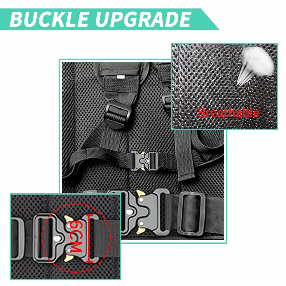 Jolik Imbracatura Moto Bambini Regolabile con Manici Riflettente Nero