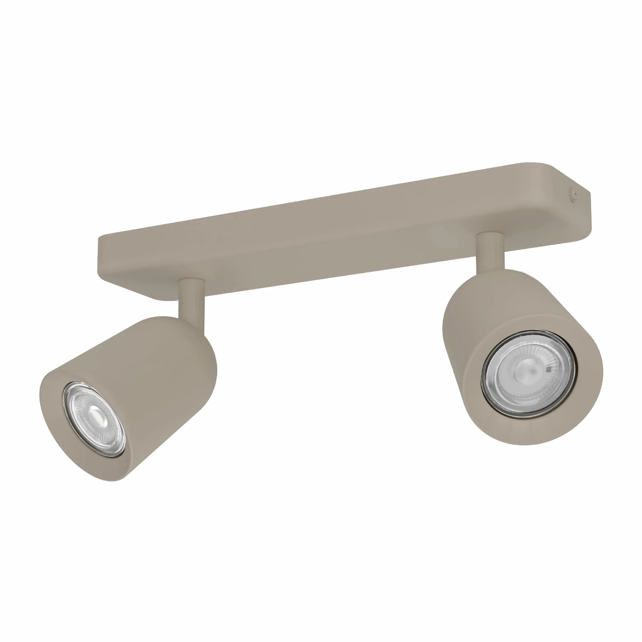 Eglo Camaldoli - Lampada da soffitto a 2 luci, faretto con 3 faretti flessibili, plafoniera in acciaio color sabbia, attacco GU10
