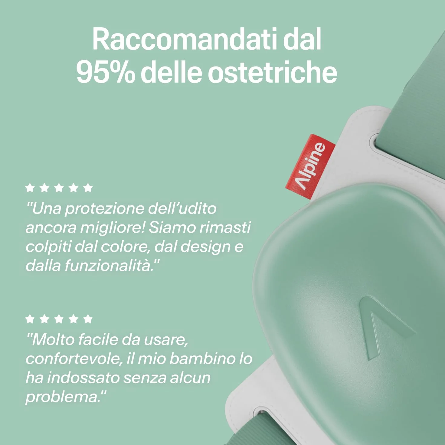 Alpine Muffy Baby Comfort Paraorecchie Neonati Protezione Udito 24 dB Verde
