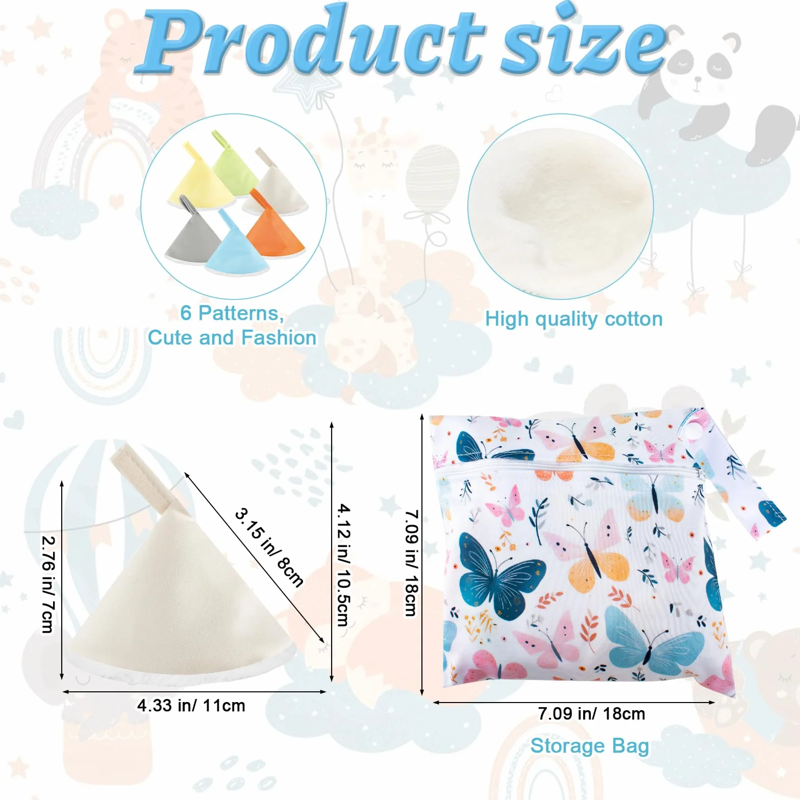 Pipi Tipi Baby Boy Tinta unita 12 pezzi Pee Teepee pannolini e borsa pannolini