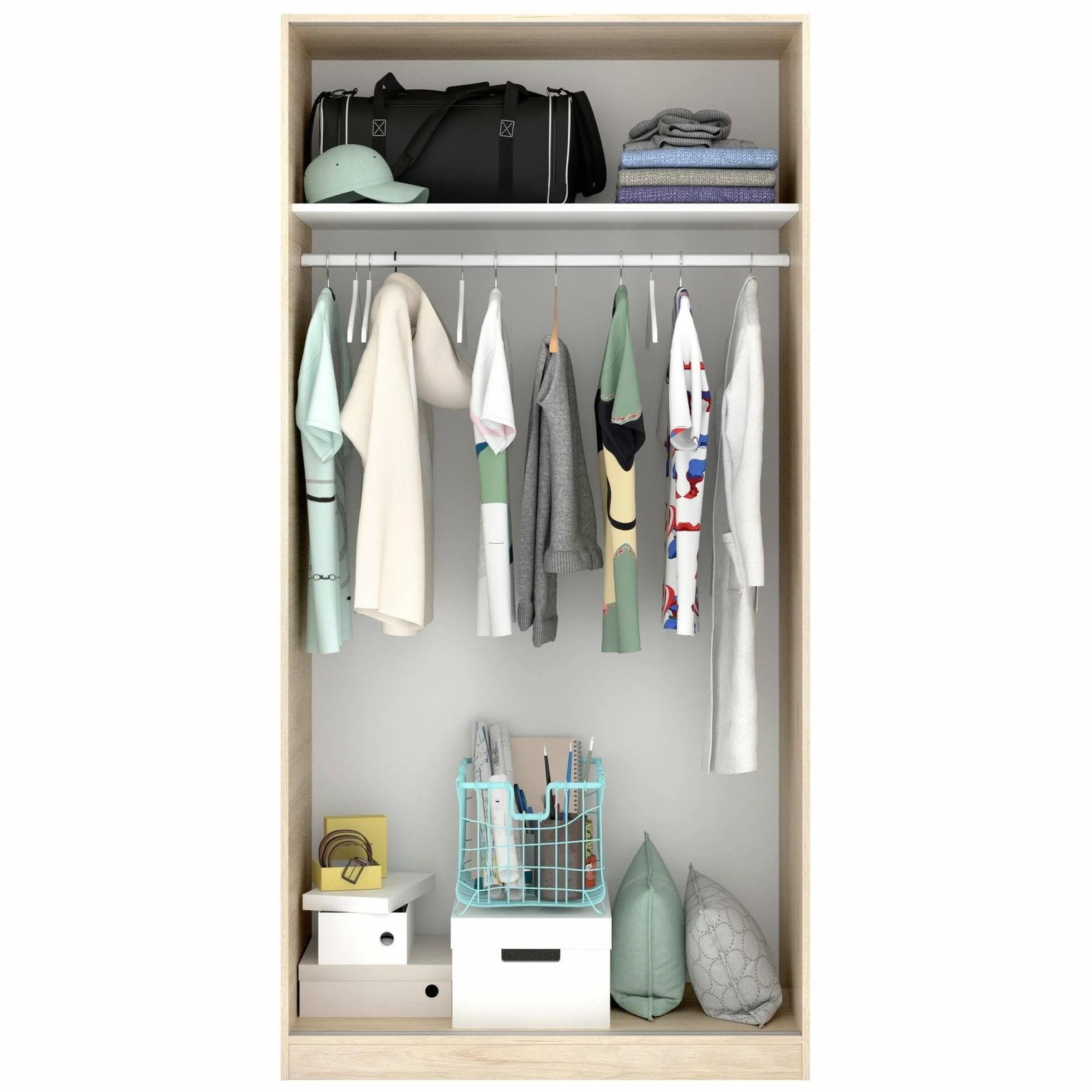 Dmora Guardaroba 2 Ante Kilimangiaro 50x204h cm Marrone Rovere Armadio Camera da Letto