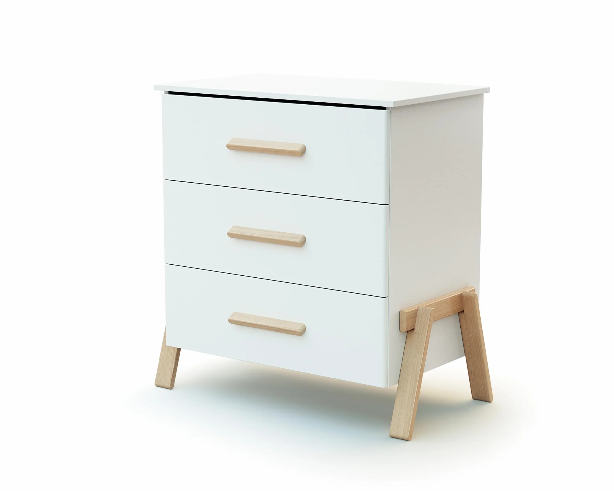 Cameretta completa evolutiva bambini CANAILLE Bianco Faggio natural 70 x 140