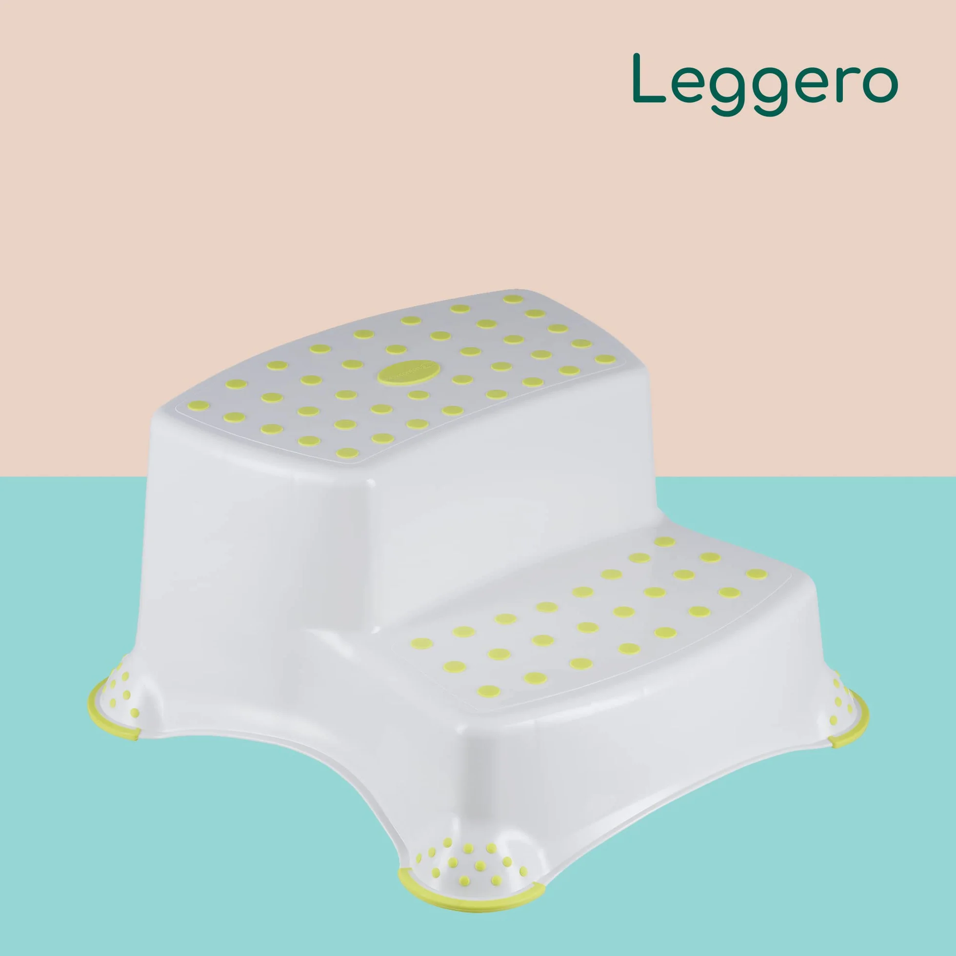 Bebeconfort Scaletta a due gradini sgabello bambini pedana bagno Bianco/Lime