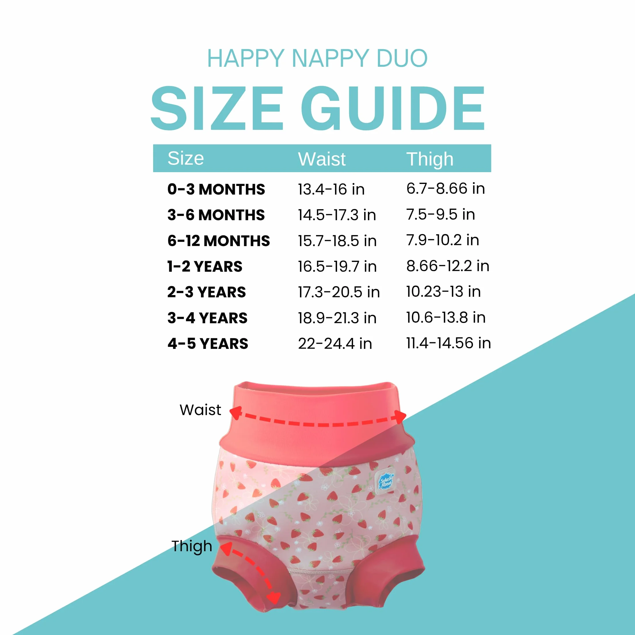 Splash About Happy Nappy Duo Baby Toddler Swim Nappy Unisex 0-24