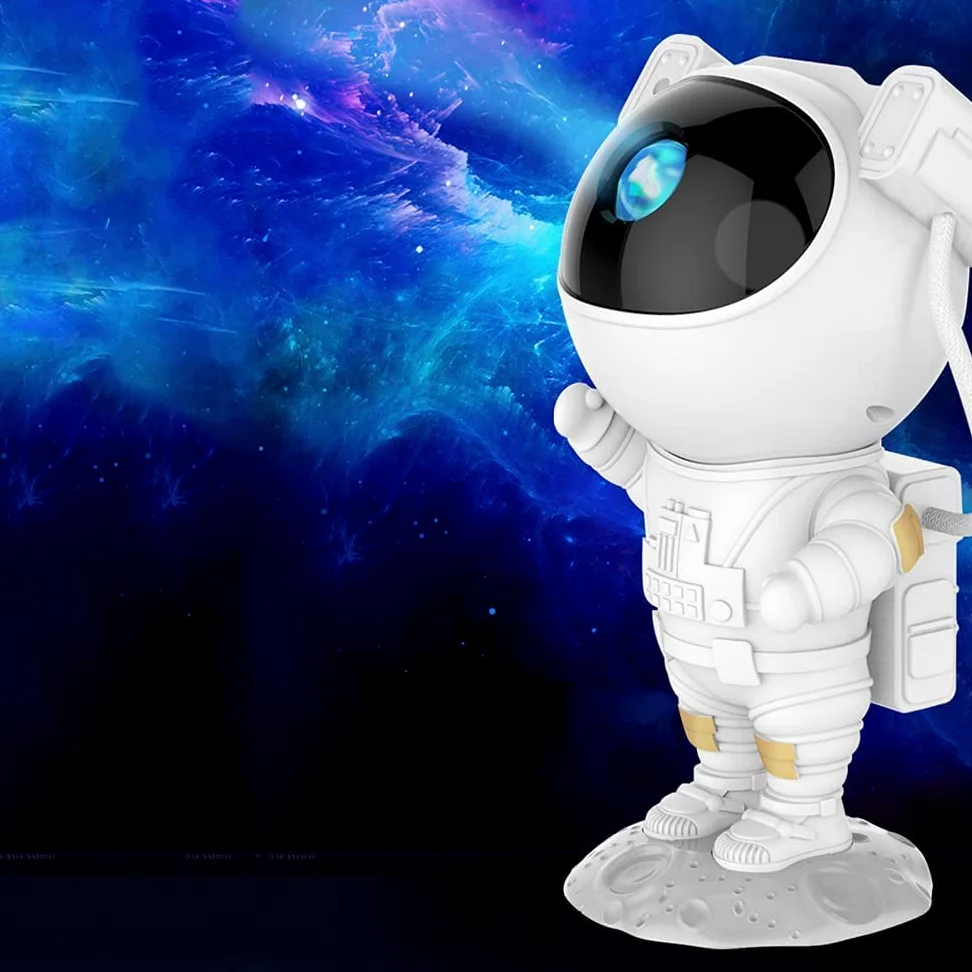 Proiettore di luce notturna stellata Astronauta Lampada di proiezione a LED con telecomando Angolo della testa regolabile Bambini Adulti Casa Festa Decorazione Soffitto Natale