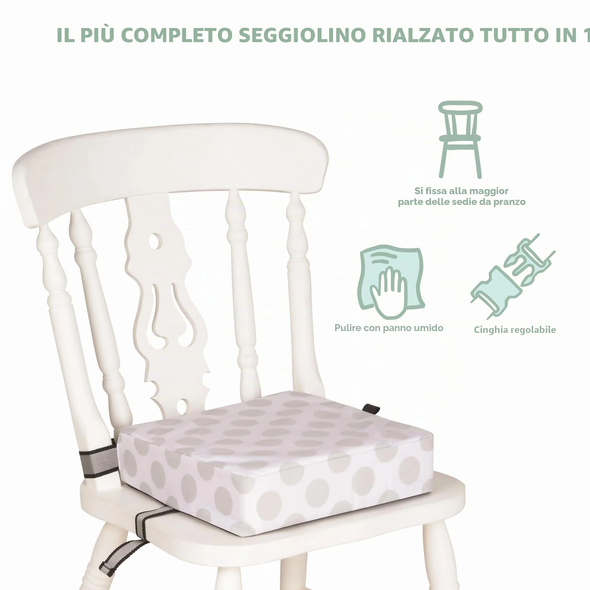 Polar Gear Cuscino Alza Sedia Bambini Antiscivolo, sintetico senza BPA, 4 piedini, lavabile