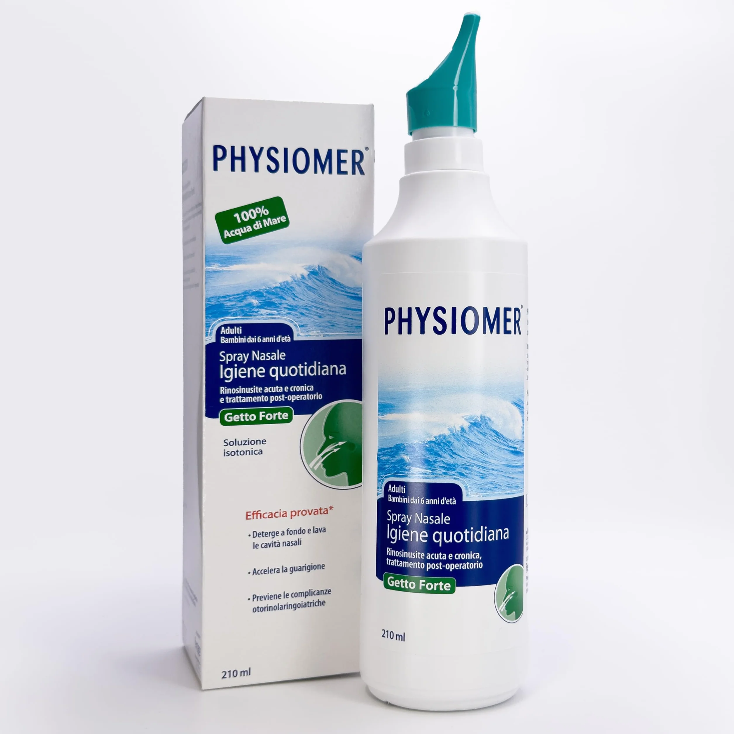Physiomer Getto Forte Spray Nasale 210 ml 3in1 Acqua di mare pura