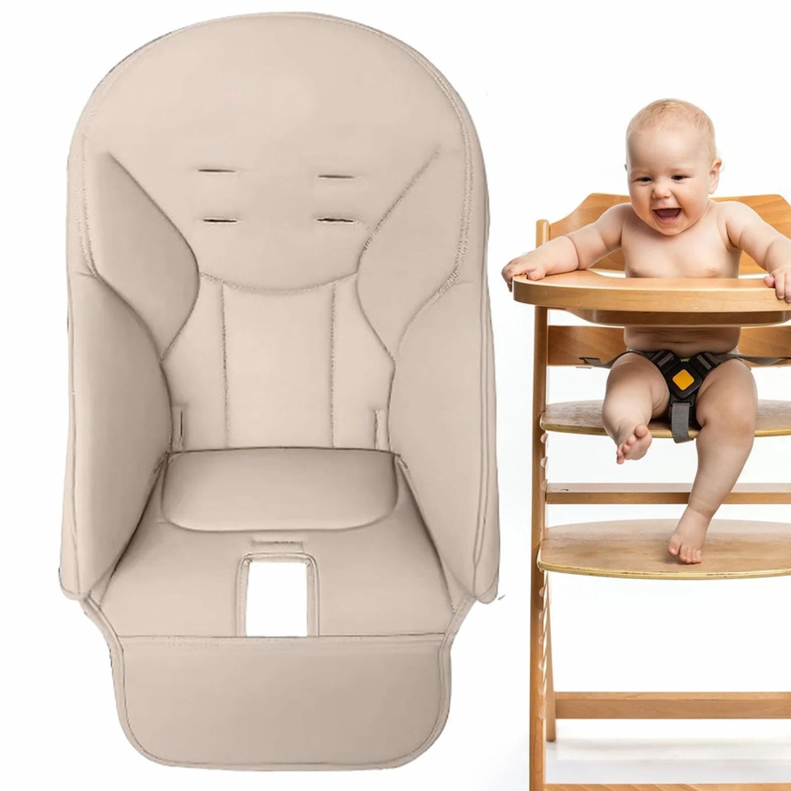 Fodera per Sedia da Pranzo per Bambini in Pelle PU | Cuscino per Seggiolone Comodo Coprisedile per Peg Perego, Kosmic Jané, Baoneo, Siesta Zero3