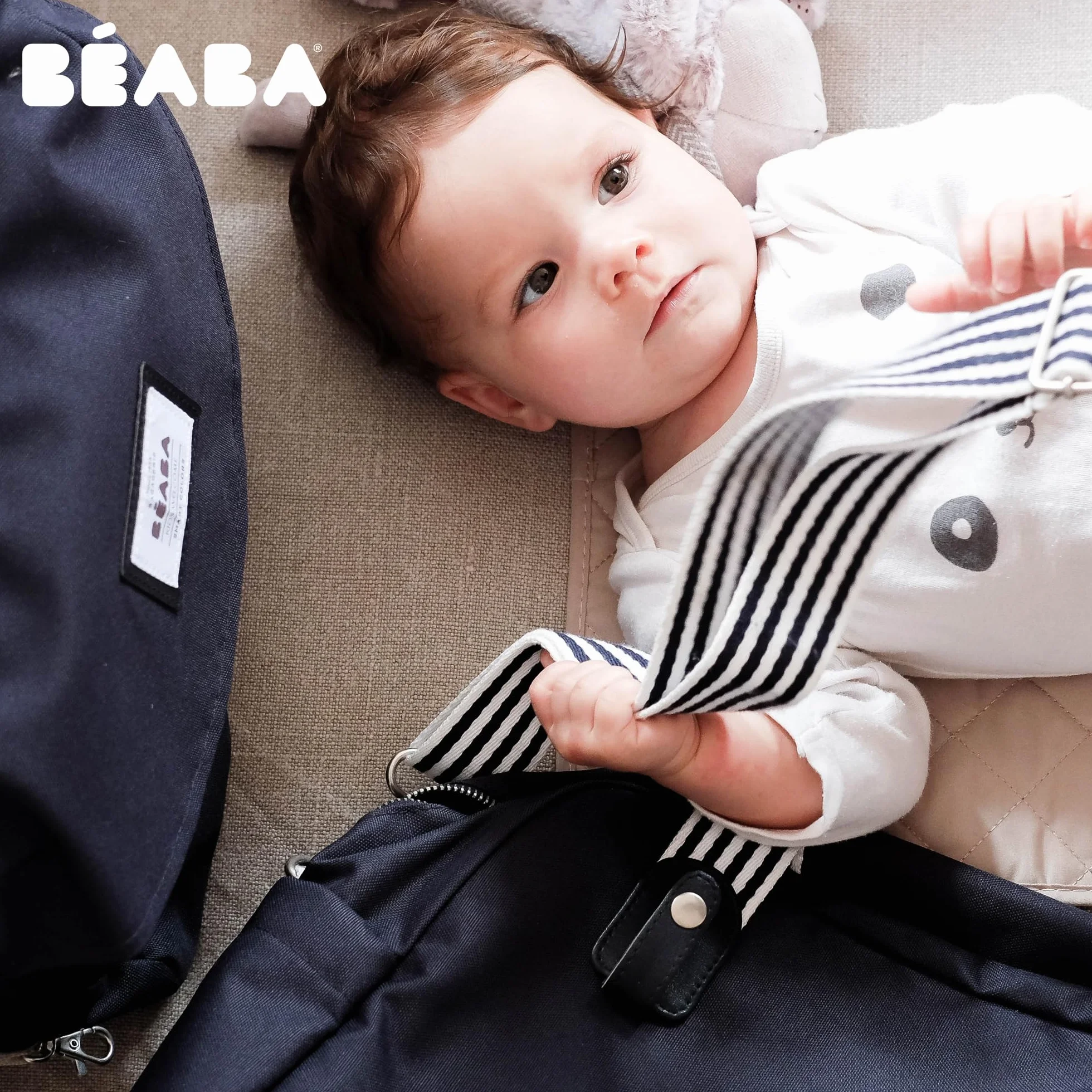 BÉABA Borsa Fasciatoio Genève II Borsone Pannolini Materassini Cambio Neonato Modulabile Taschino Isotermico Pasti Sistema Aggancio Passeggino Blu