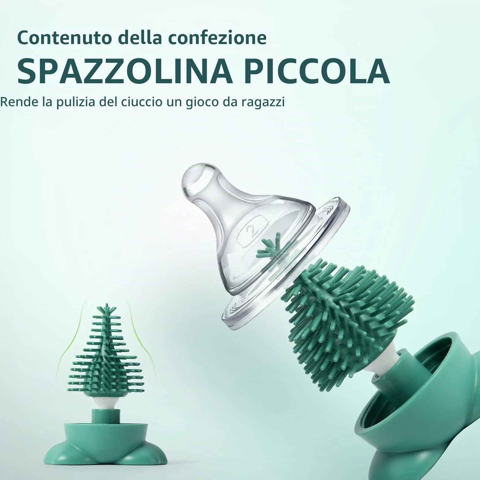 Diboniur Scovolino Biberon Silicone 3 in 1 Resistente Ai Graffi Pulisci Biberon Spazzola