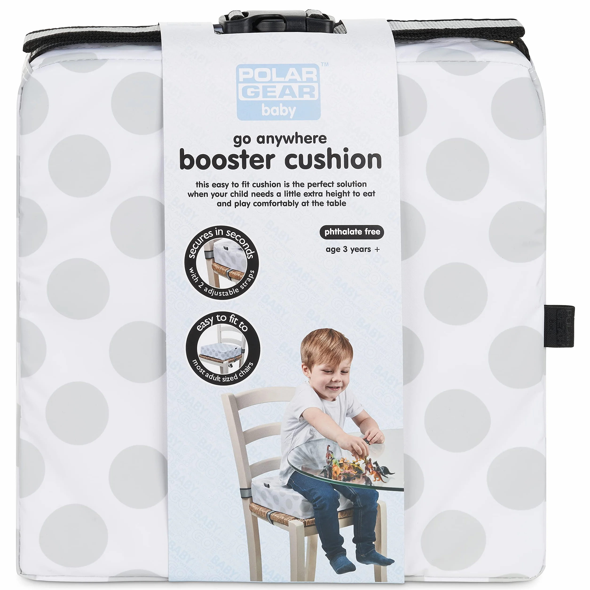 Polar Gear Cuscino Alza Sedia Bambini Antiscivolo, sintetico senza BPA, 4 piedini, lavabile