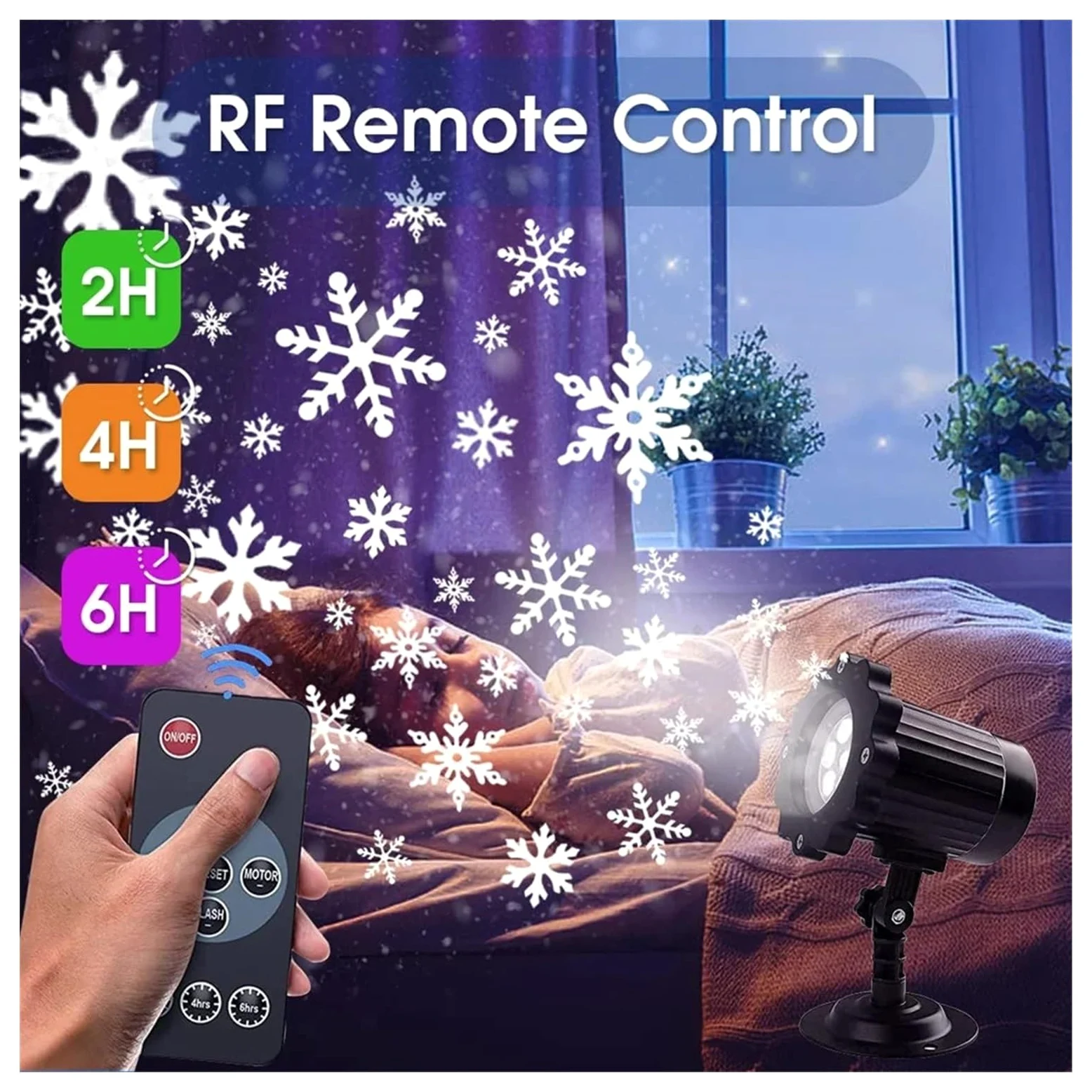 Proiettore di luci natalizie per esterni Il proiettore con fiocco di neve di Natale illumina la luce da palco a LED con effetto fiocco di neve impermeabile for esterni con telecomando for decorazioni