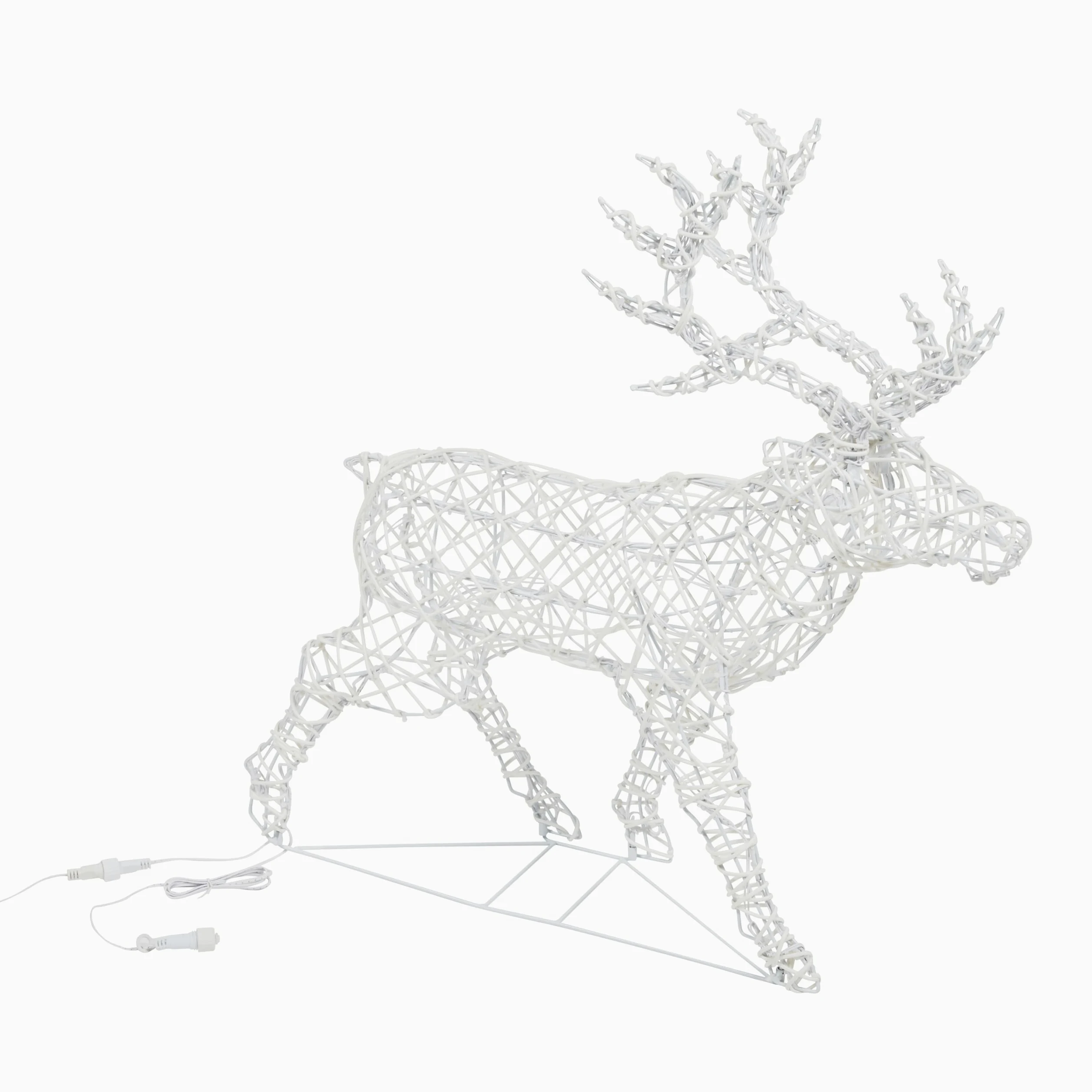 Lights4fun Arkendale - Renna a LED 3 in 1 illuminata, 70 cm, con timer, illuminazione natalizia per esterni e interni