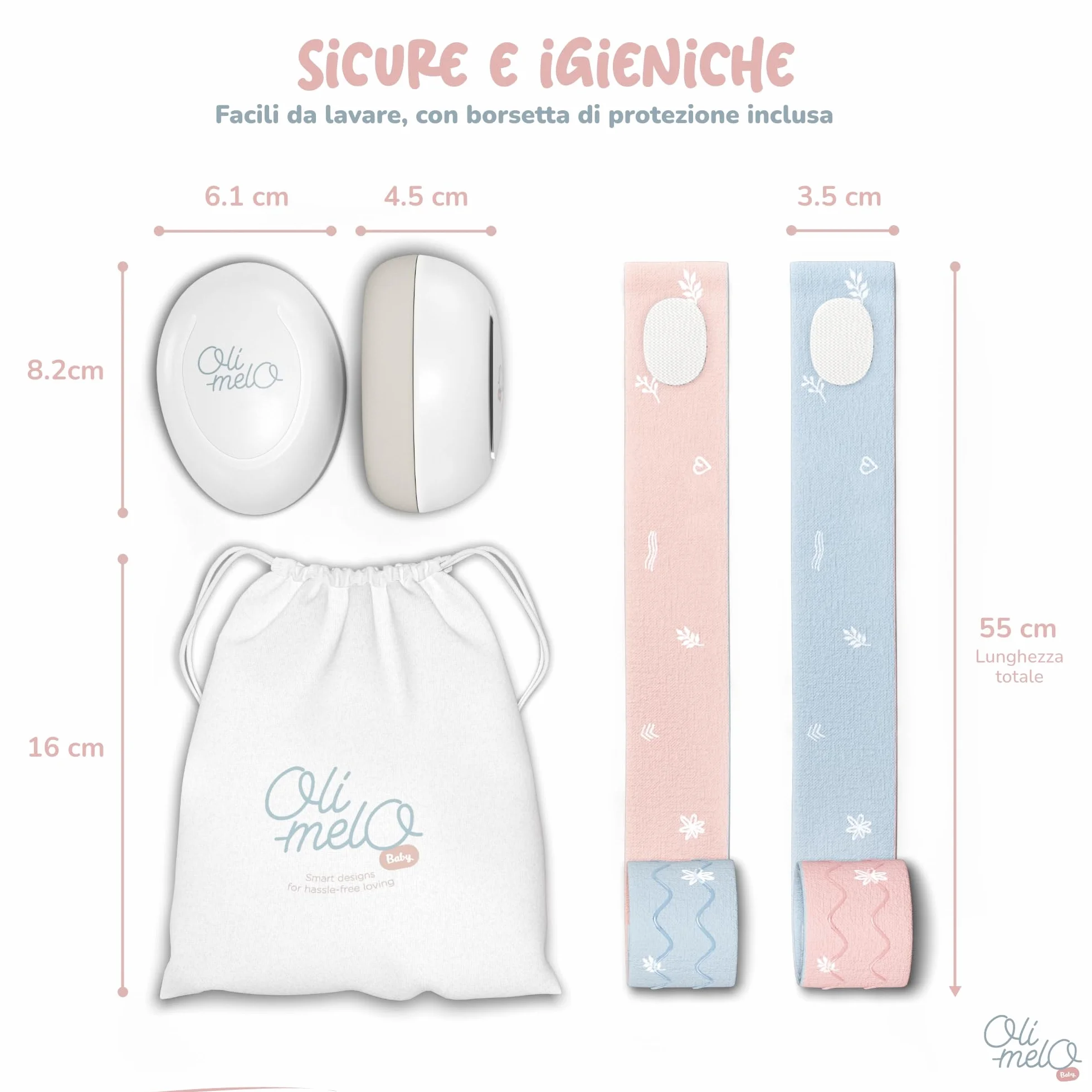 Paraorecchie Neonato Antirumore CE 34 dB Fasce Regolabili 36 Mesi