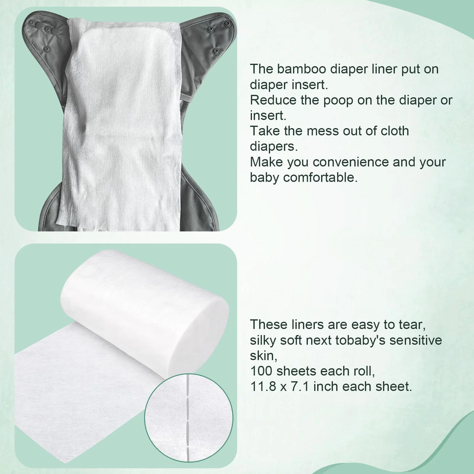 Fodere per pannolini usa e getta biodegradabili 100pcs/roll