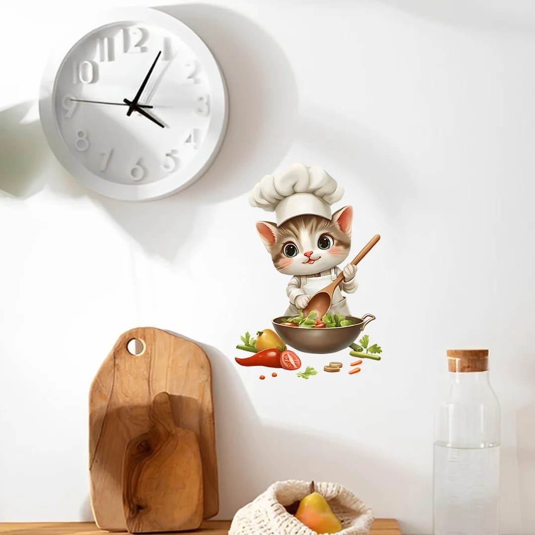 Adesivi Murali Cucina Gatto Maestro Pezzi 3 Decorativi Cuoco