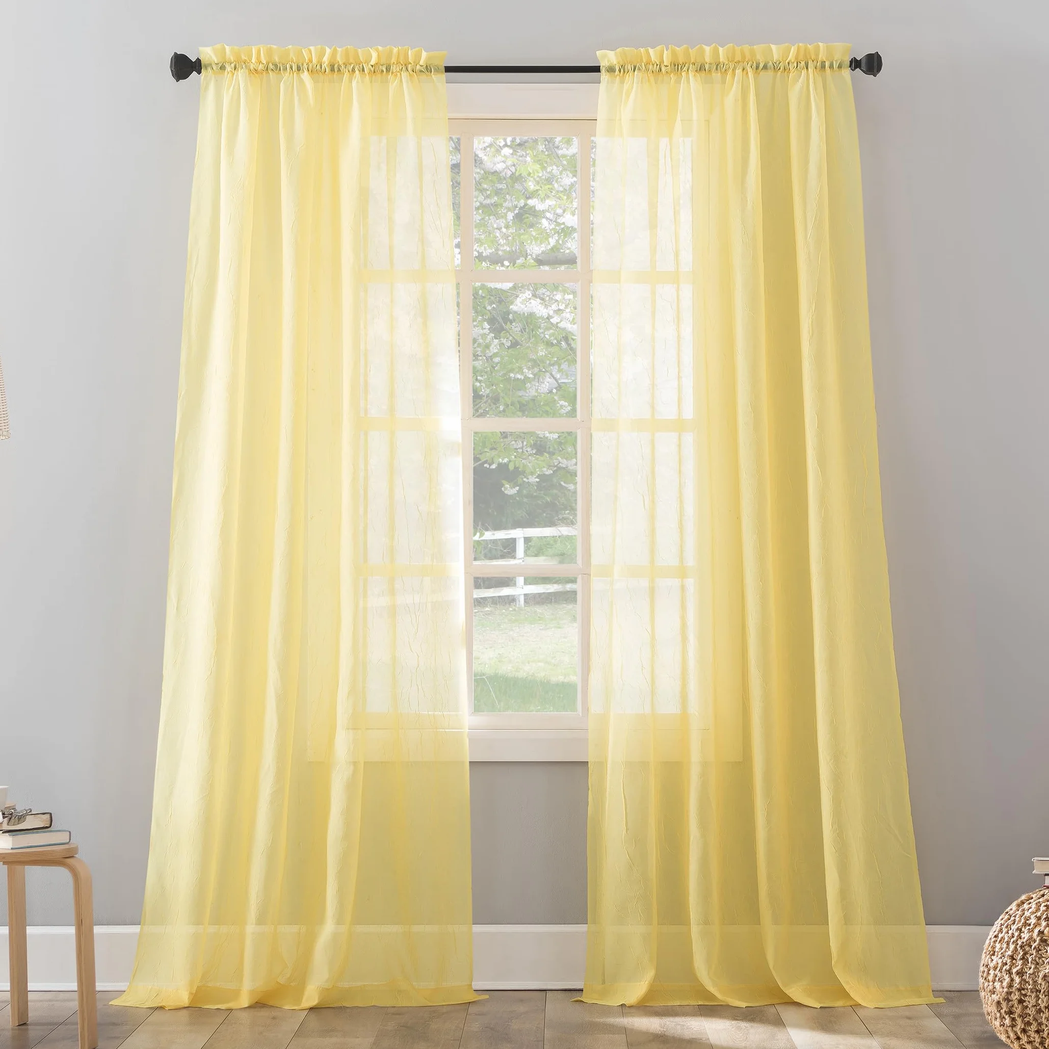 Erica Bastone per Tende in Voile 129.5 x 241.3 cm Giallo