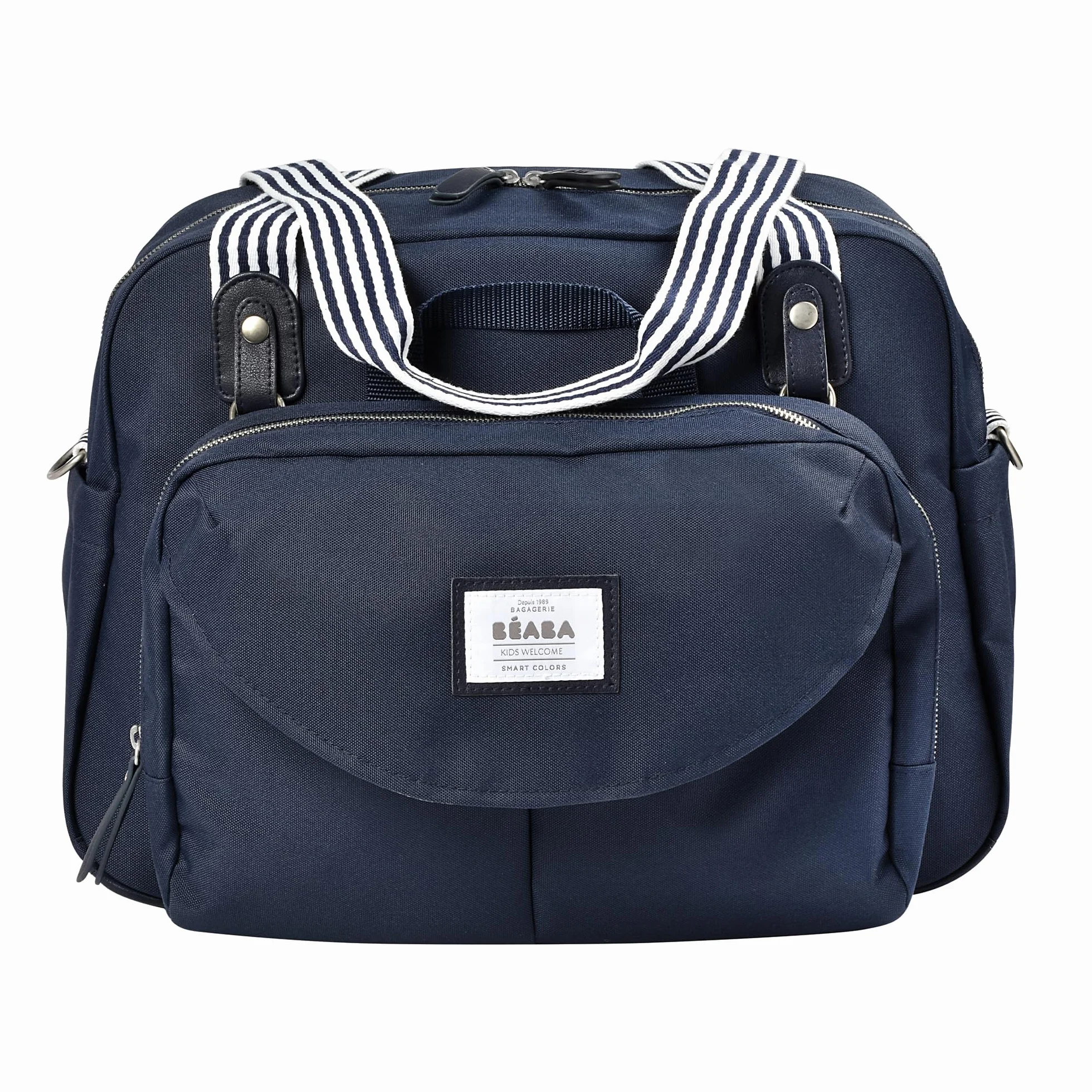 BÉABA Borsa Fasciatoio Genève II Borsone Pannolini Materassini Cambio Neonato Modulabile Taschino Isotermico Pasti Sistema Aggancio Passeggino Blu