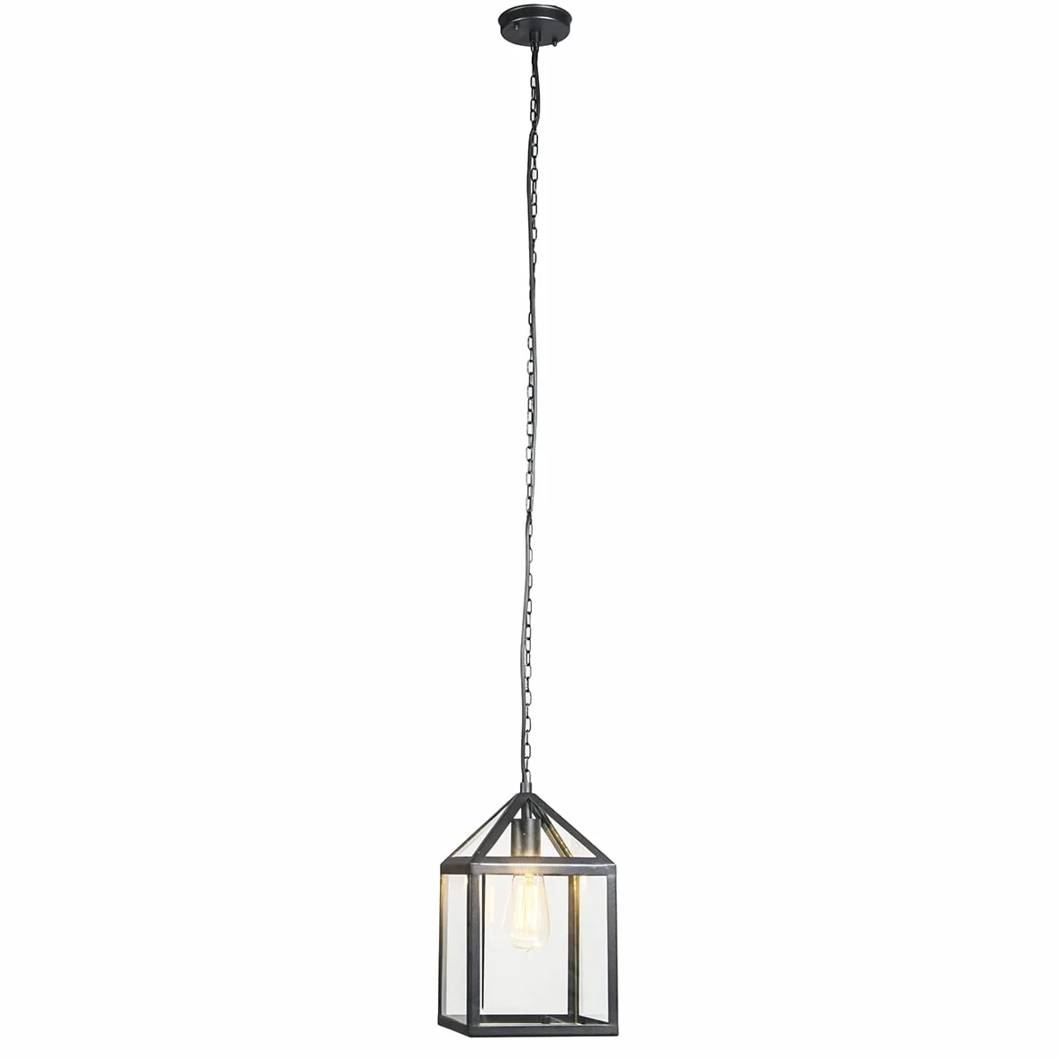 Qazqa amsterdam - Lampada a sospensione rustico - 1 luce - L 210 mm - Nero - Moderno,rustico - Illuminazione esterna