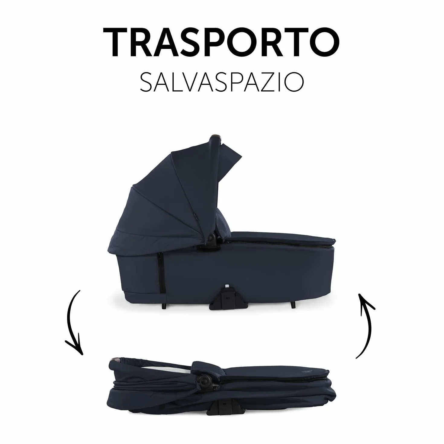 Hauck Culla Neonato Premium Walk N Care - Carrozzina Pieghevole per Neonati fino 9kg, Navicella con Pulsanti Memoria, Apertura Laterale XXL, Protezione UV 50+, Blu