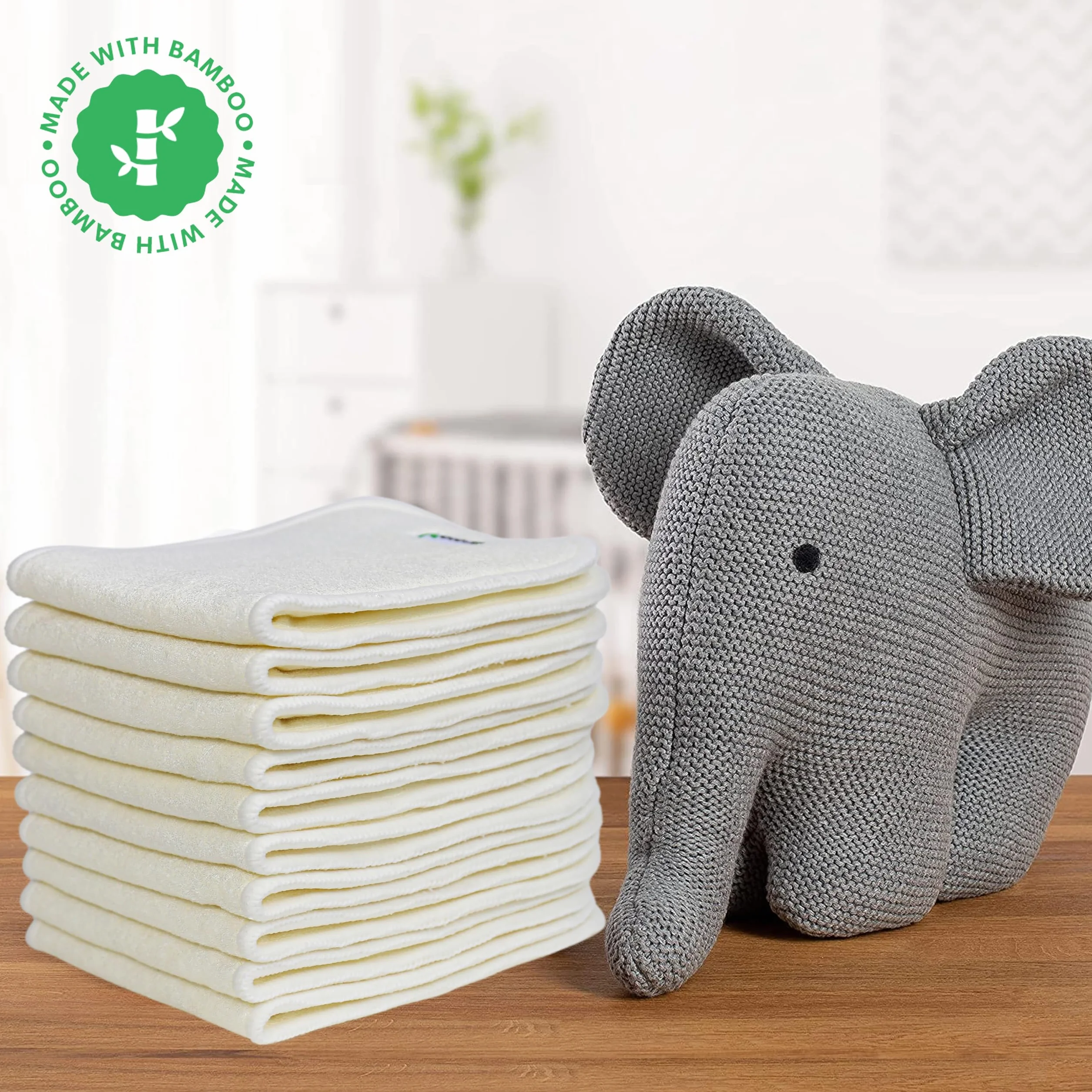 Set di 5 inserti assorbenti 4 strati Bambù 100% lavabili riutilizzabili per pannolini Confezione Regalo