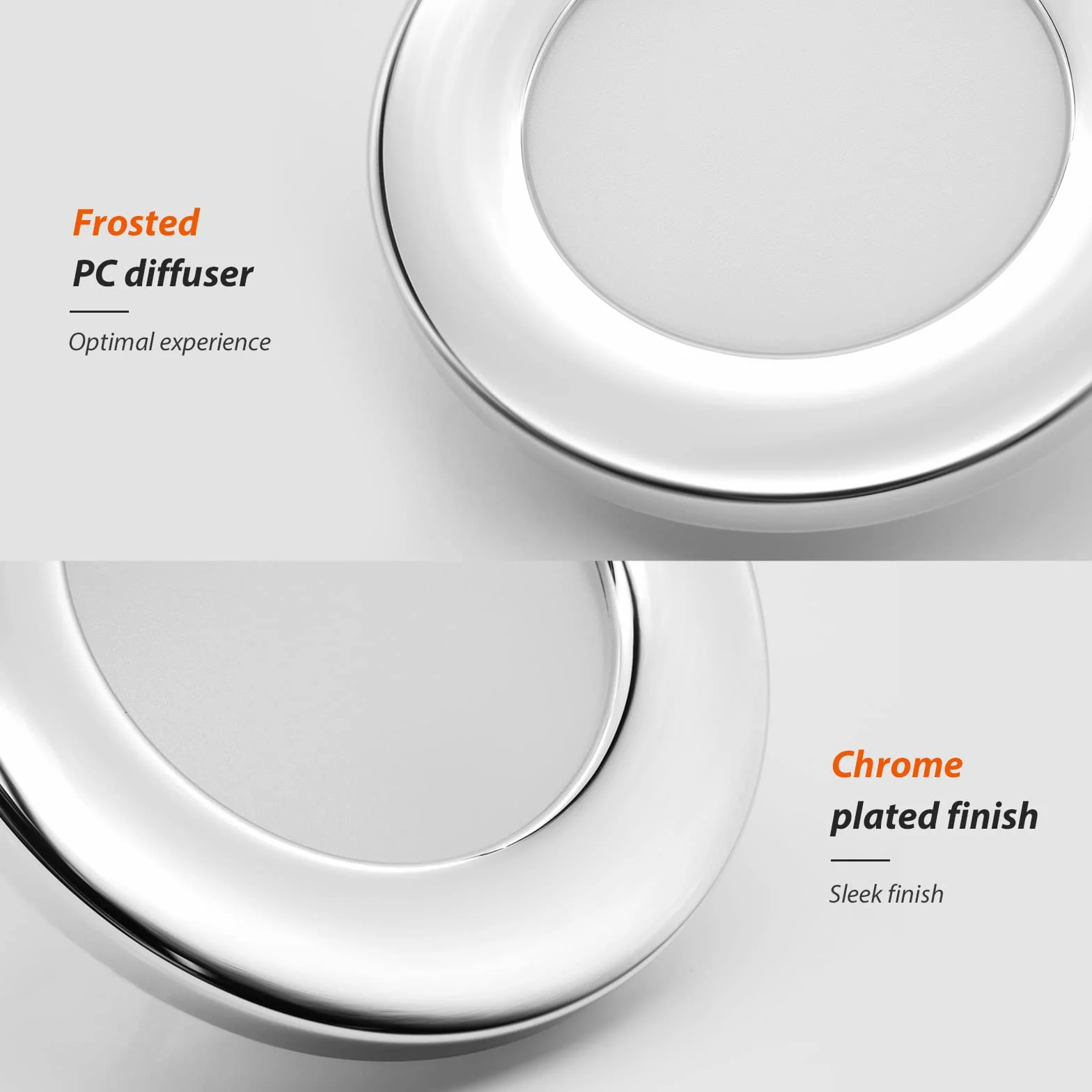 Dream Lighting Plafoniera 12v Faretti LED per Camper Interni Cromato IP44 Bianco Caldo 6 Pezzi